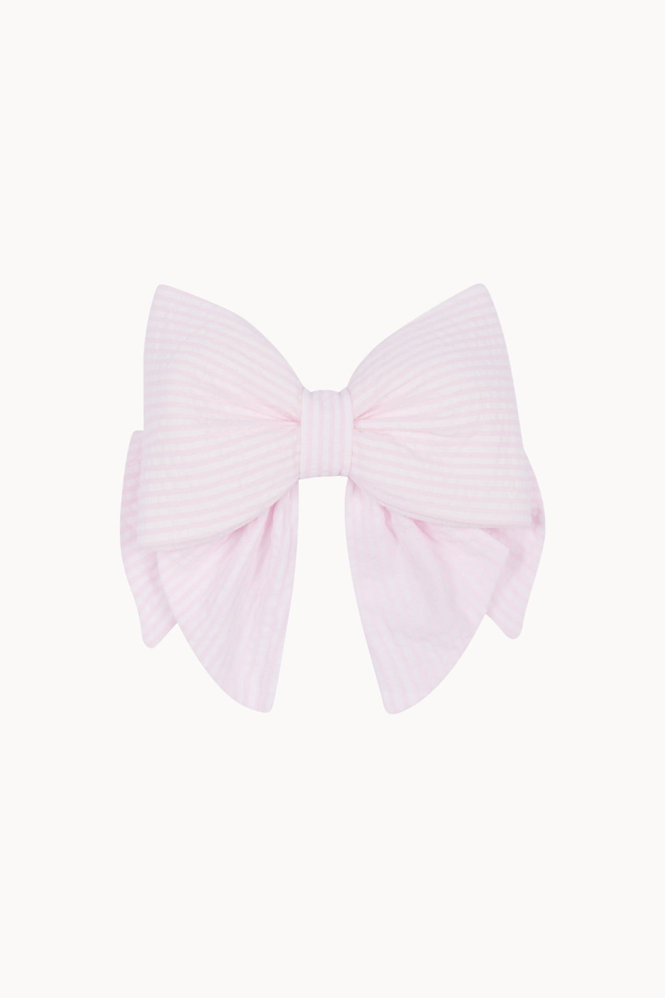 Large Hair Bow - Light pink - Stripes