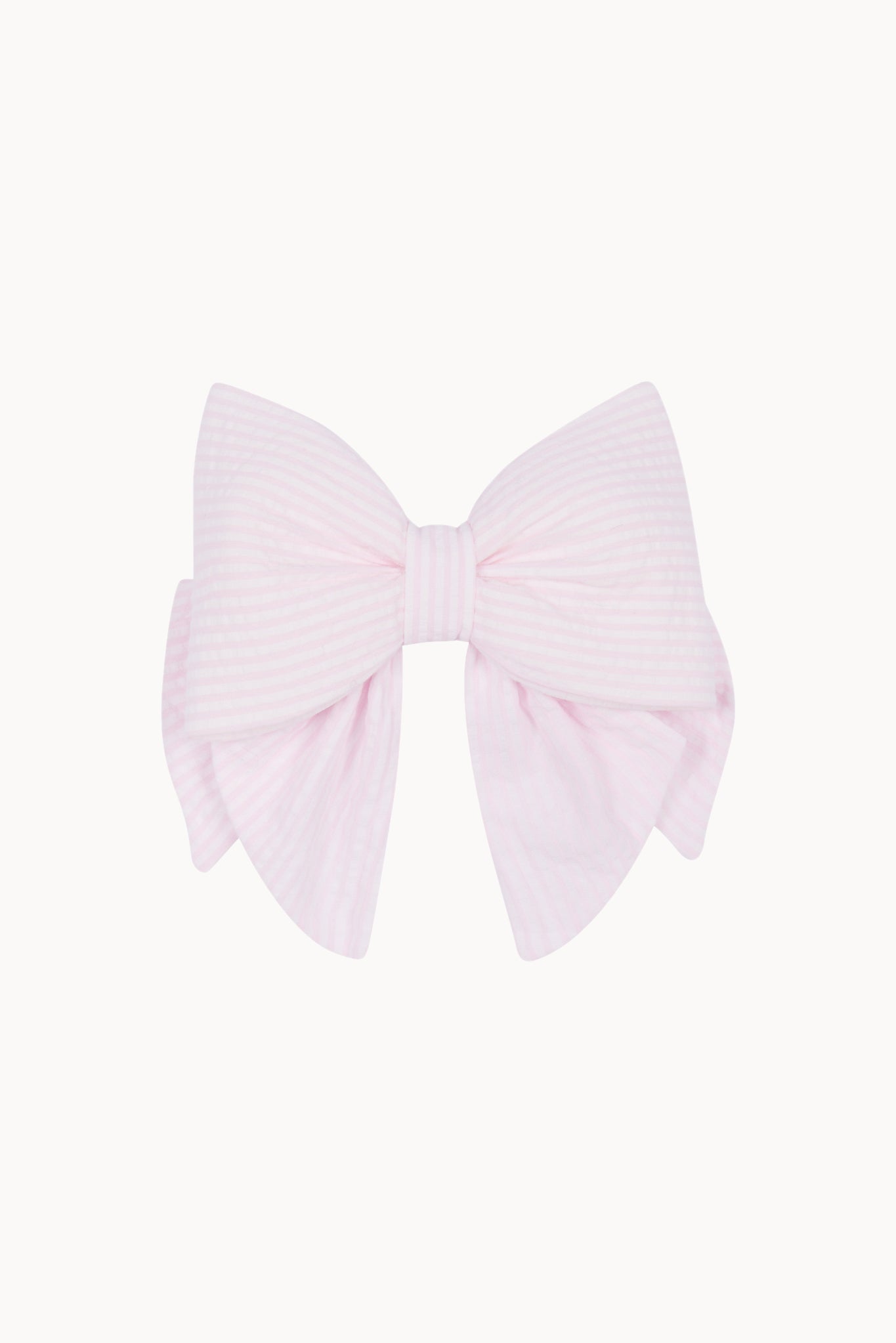 Large Hair Bow - Light pink - Stripes