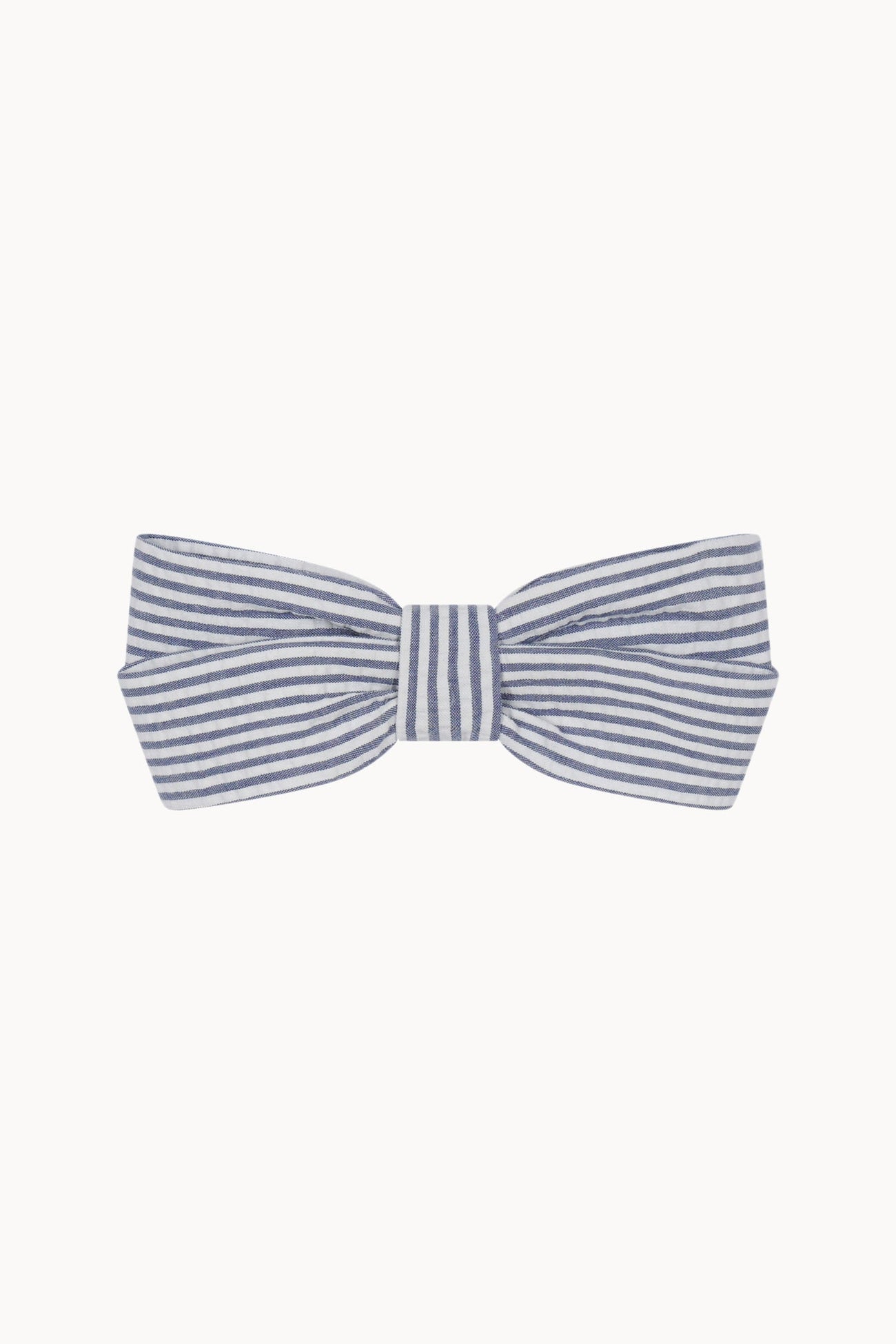 Small Hair Bow - Grey-Blue - Stripes