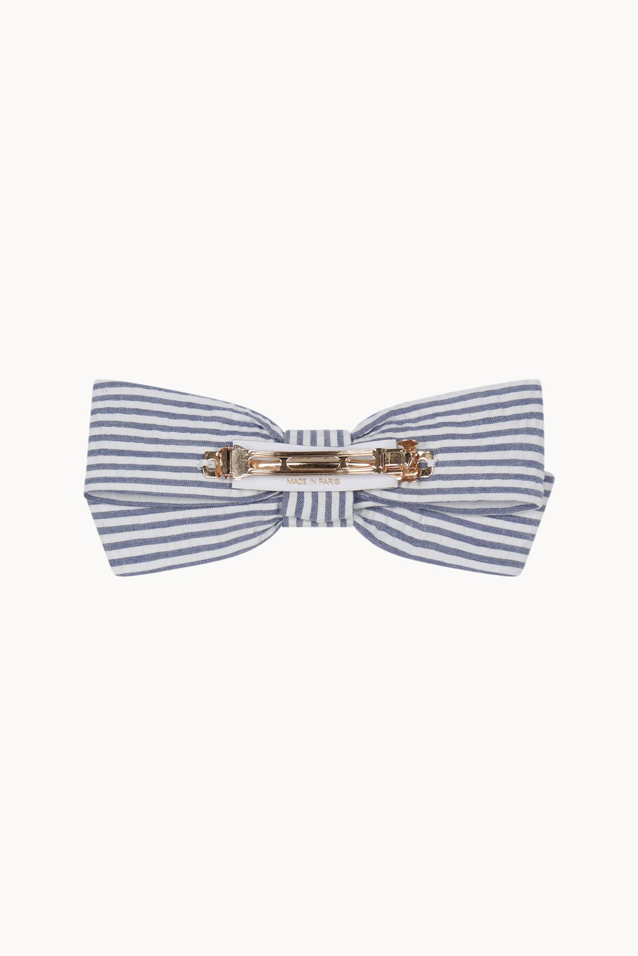 Small Hair Bow - Grey-Blue - Stripes