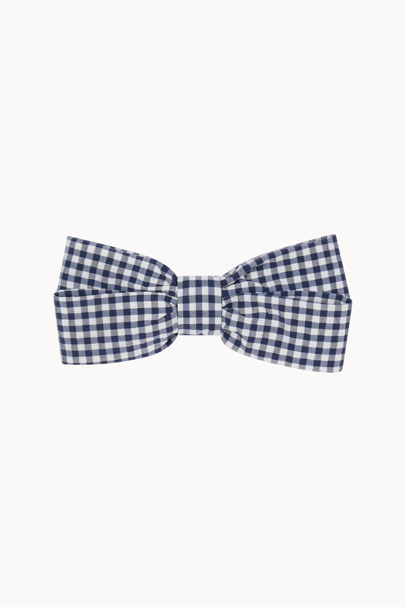 Small Hair Bow - Navy - Gingham