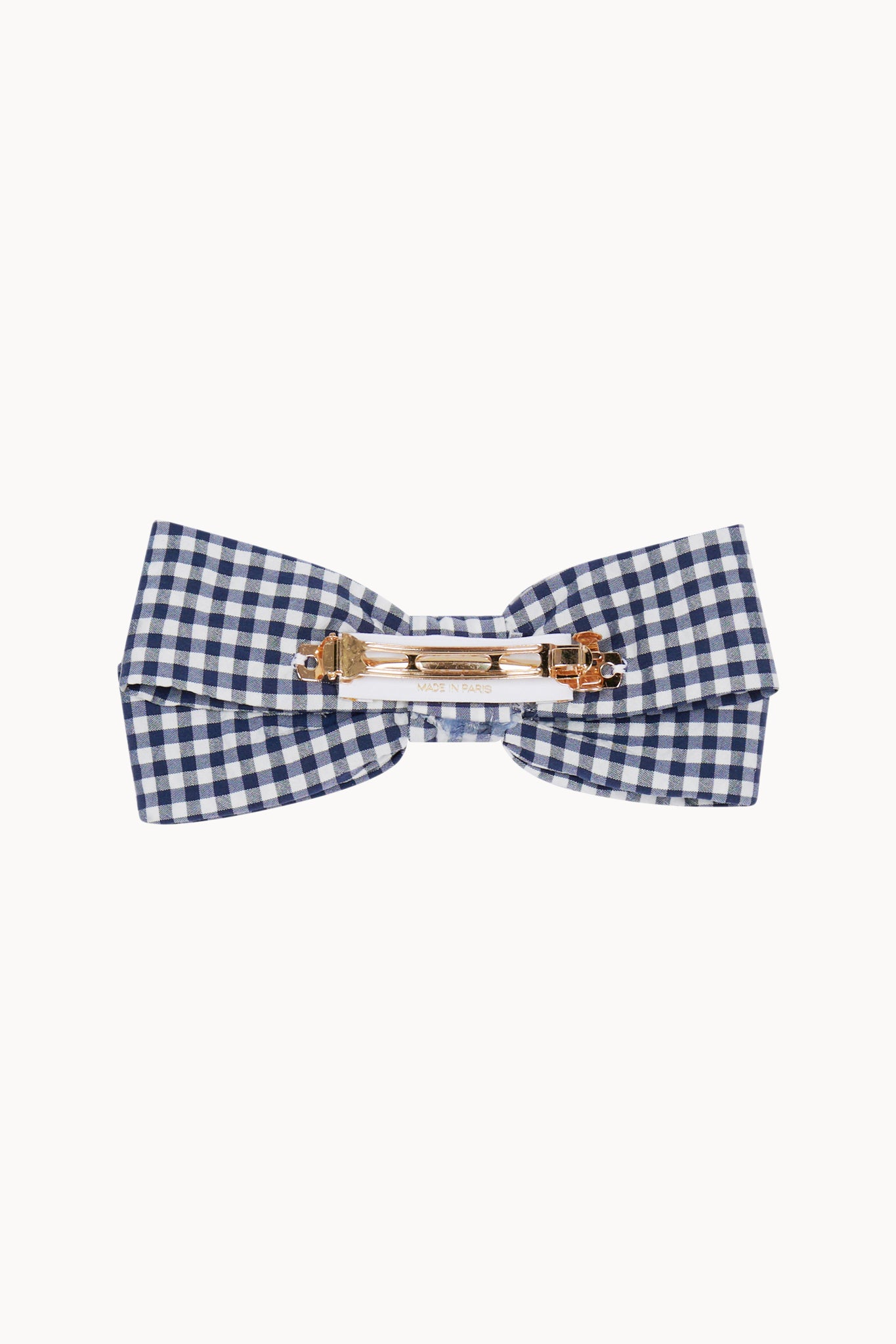Small Hair Bow - Navy - Gingham
