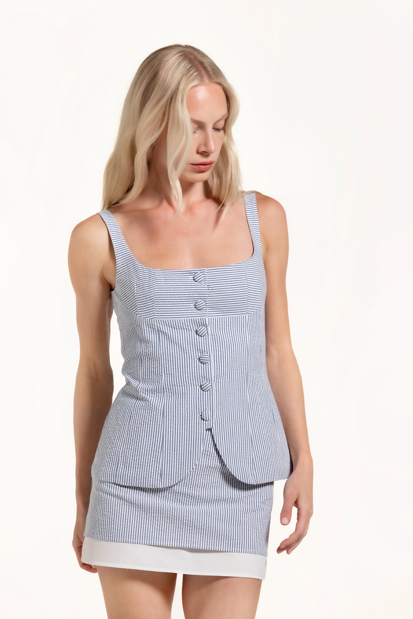 Zhiggie Colette Top in ice stripes