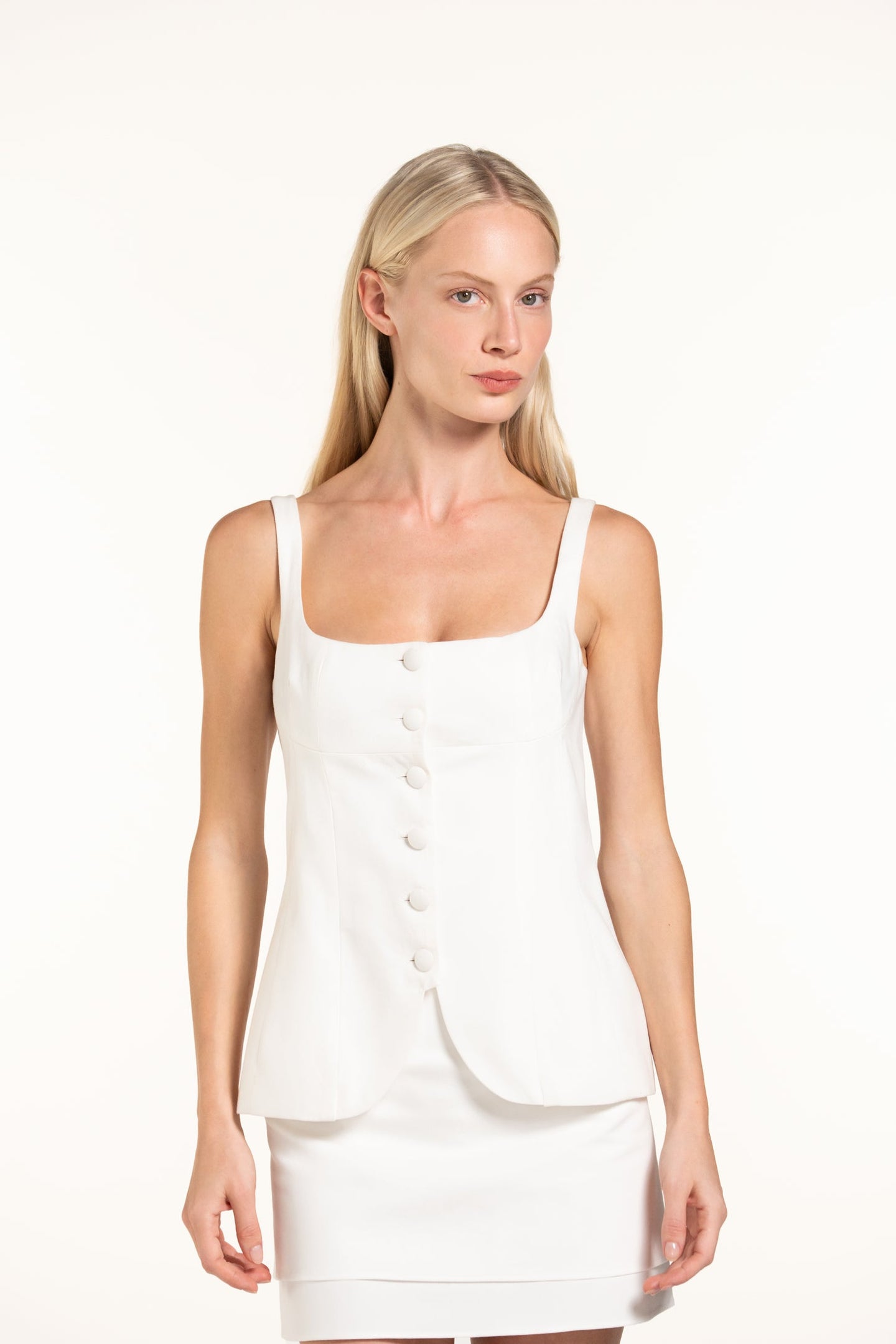 Carla Skirt - White - Denim