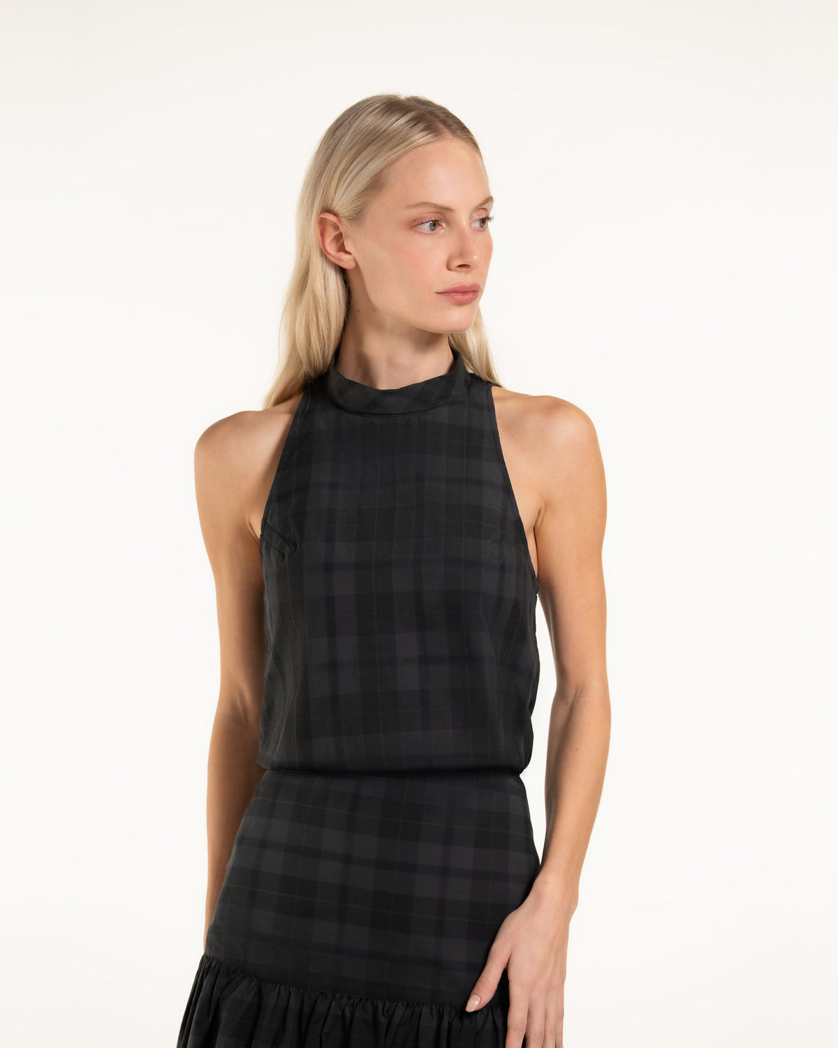 Zhiggie Cassie Top in smoke plaid
