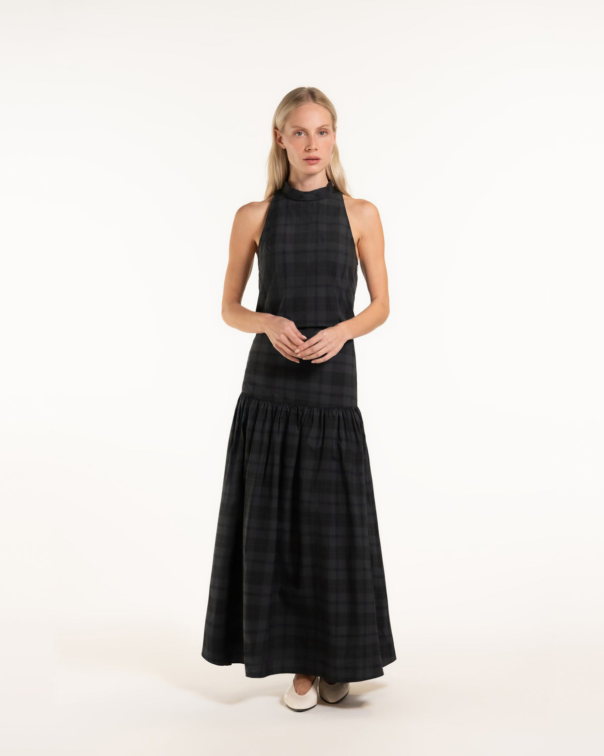 Zhiggie Cassie Top in smoke plaid