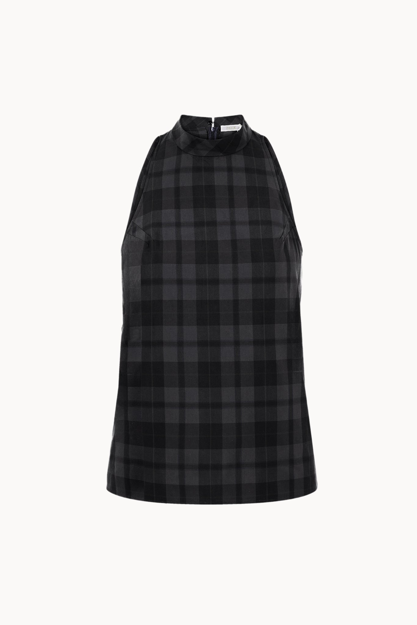 Cassie Top - Smoke - Plaid