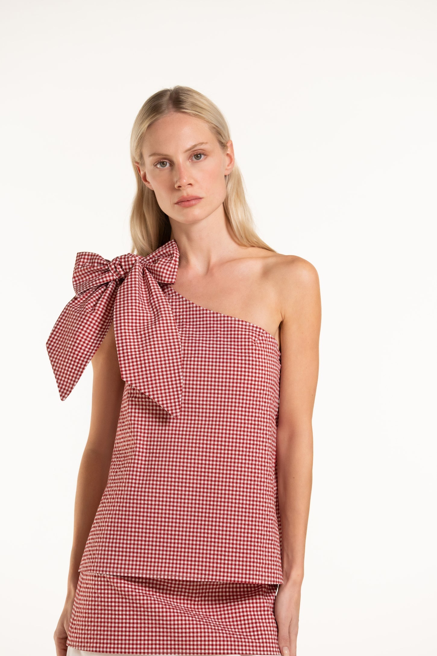 Celeste Top - Red - Gingham