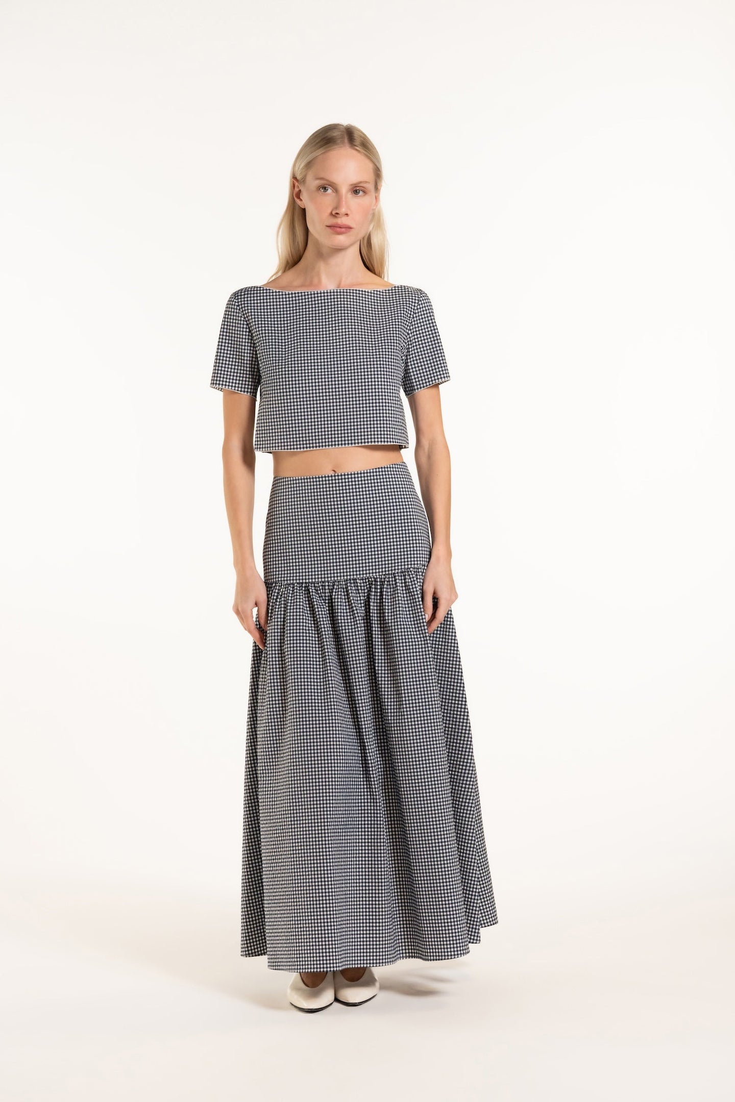 Chrystelle Skirt - Navy - Gingham