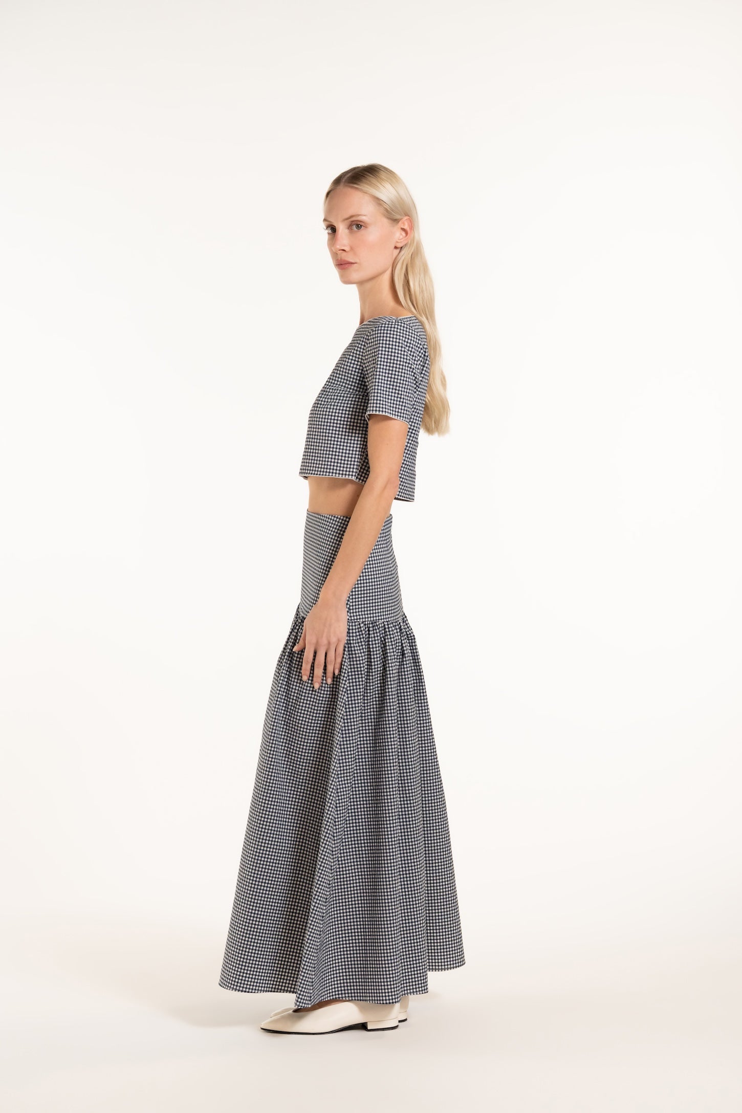 Chrystelle Skirt - Navy - Gingham