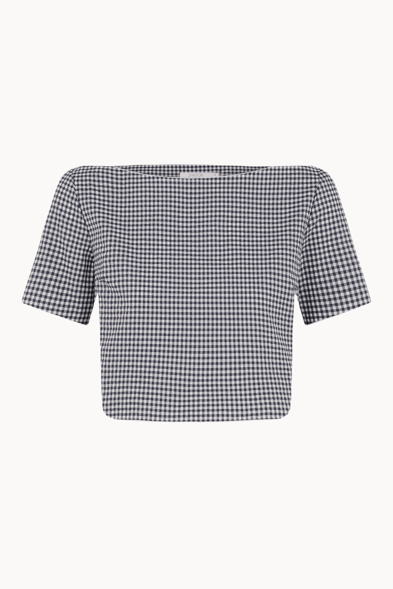 Chloé Top - Navy - Gingham