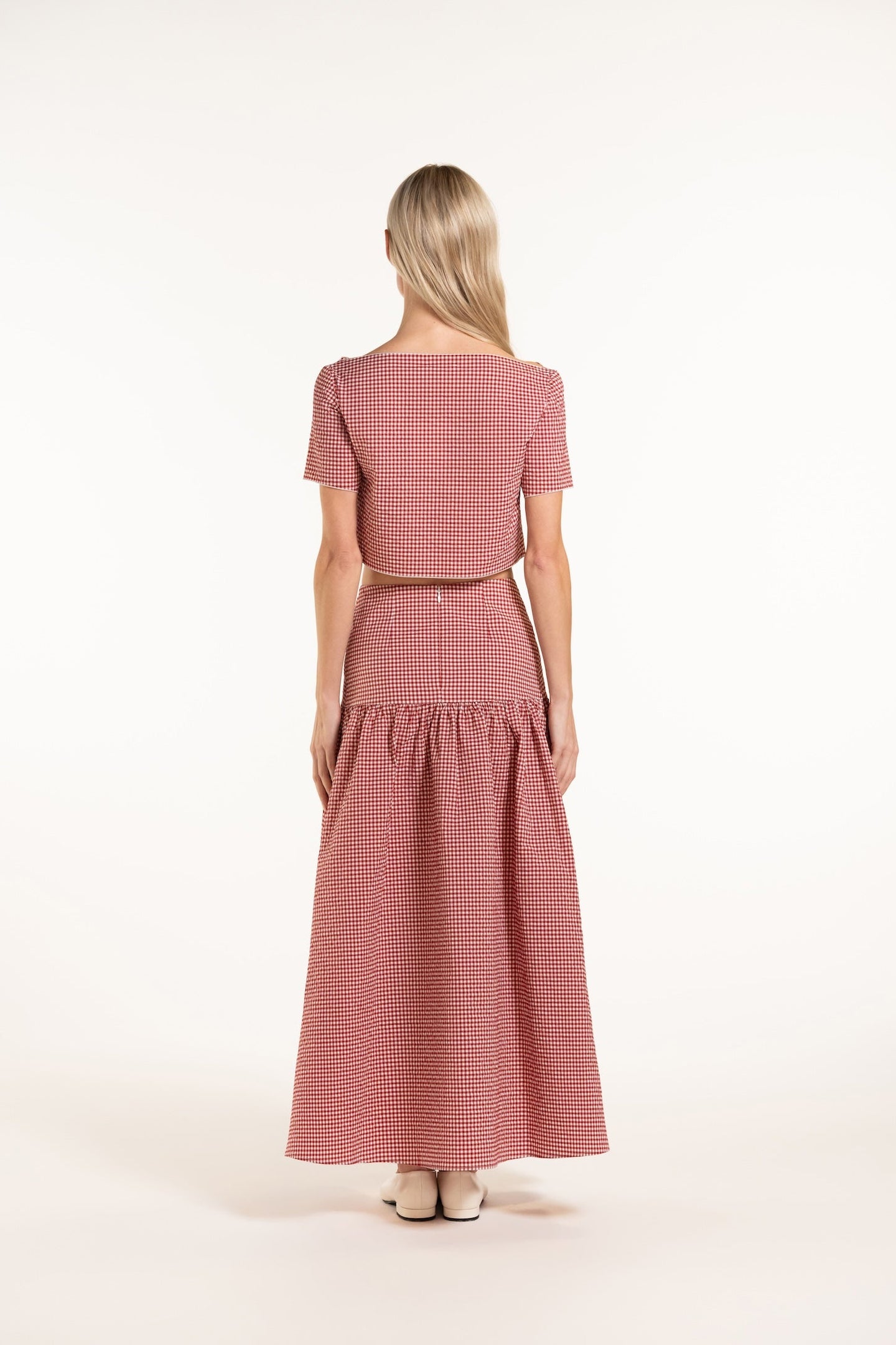 Chrystelle Skirt - Cherry - Gingham