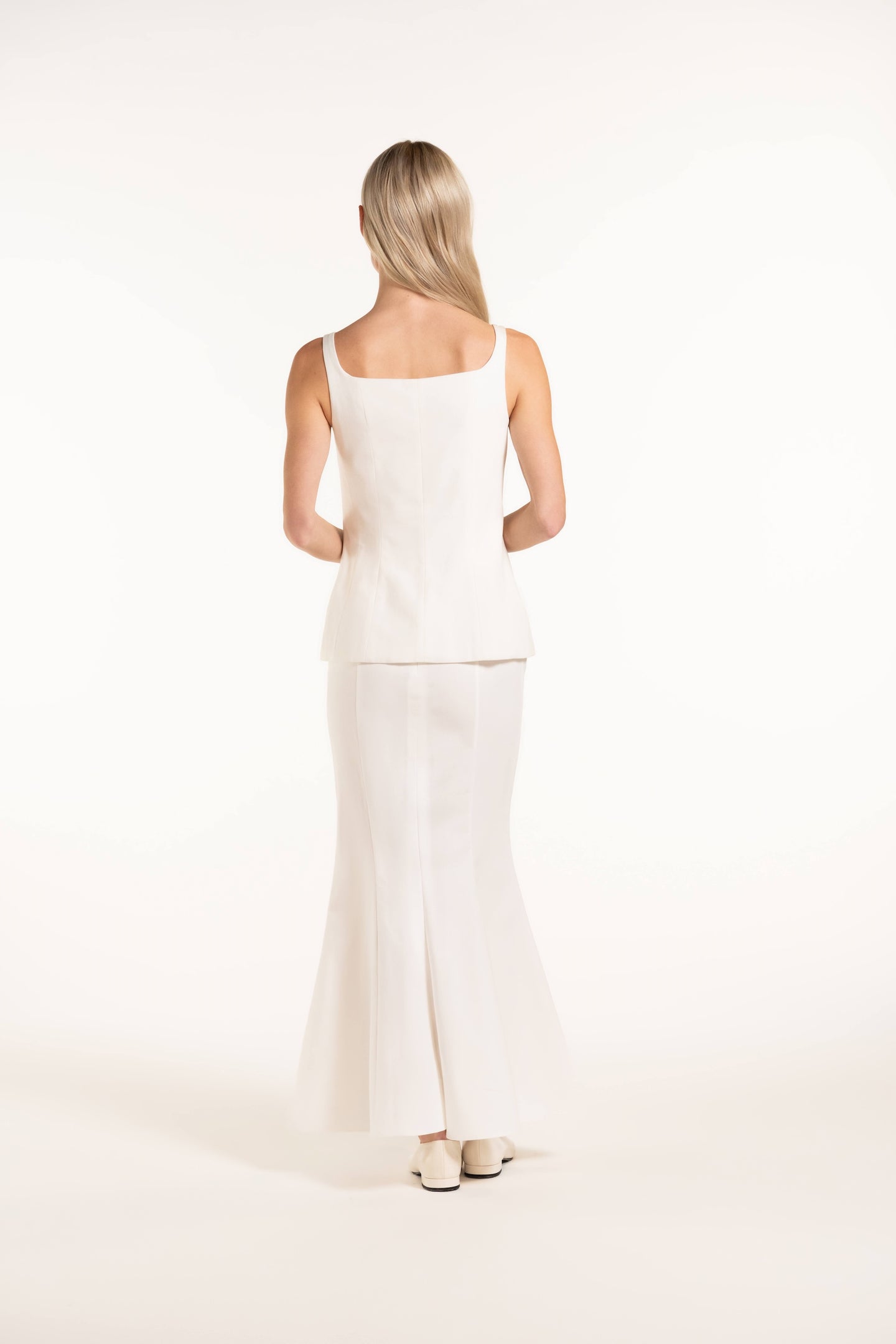 Clarice Skirt - White - Denim