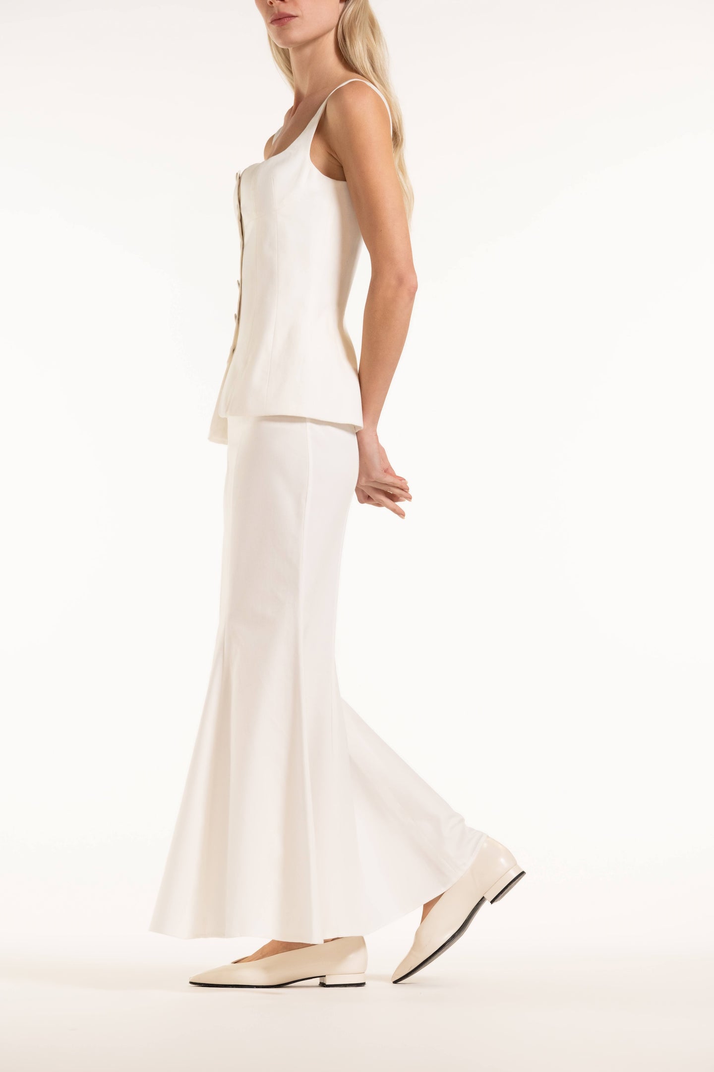 Clarice Skirt - White - Denim