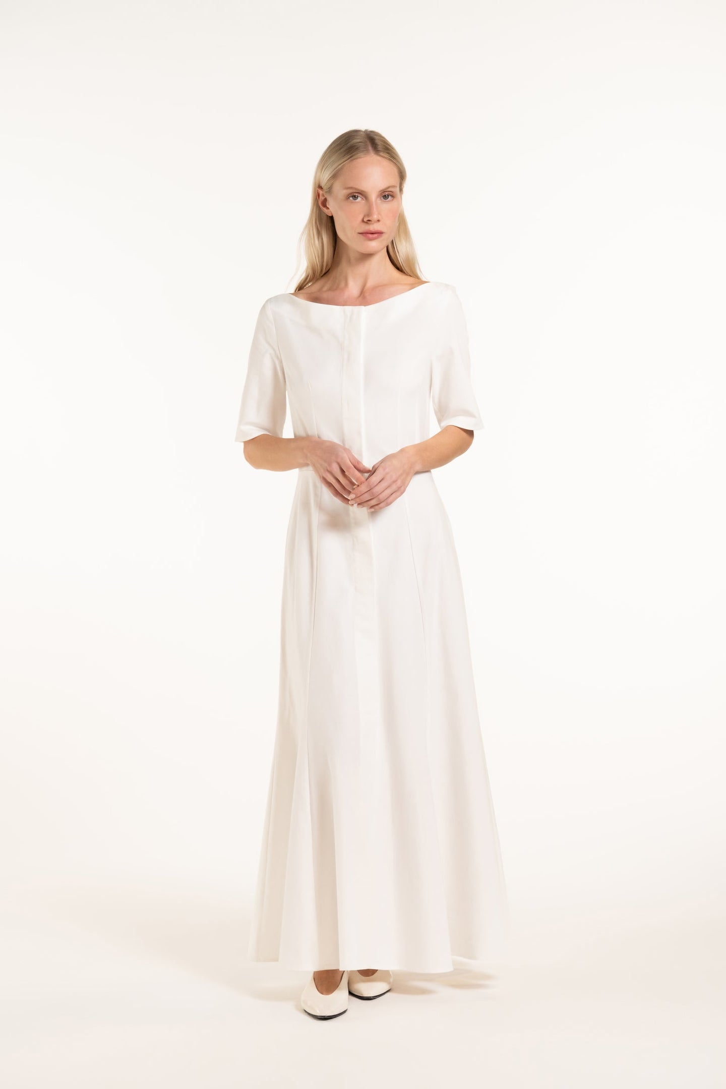 Clotilde Dress - White - Denim