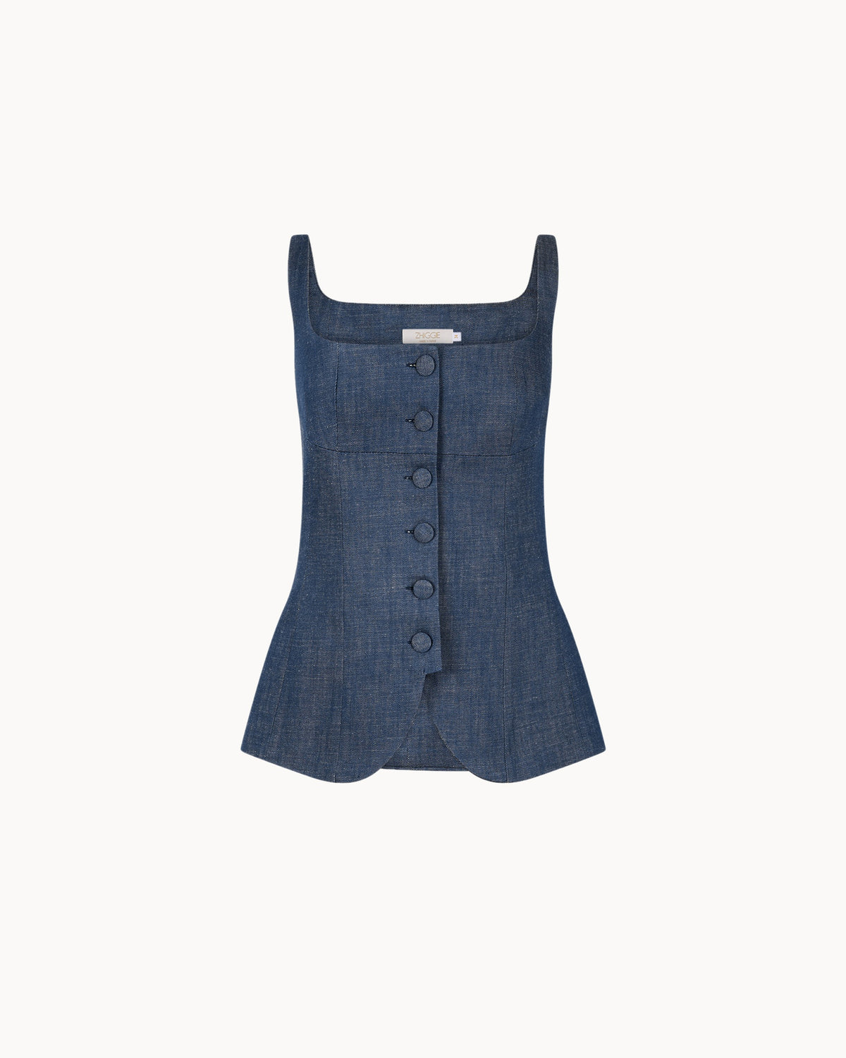 Zhiggie Colette Top in indigo denim