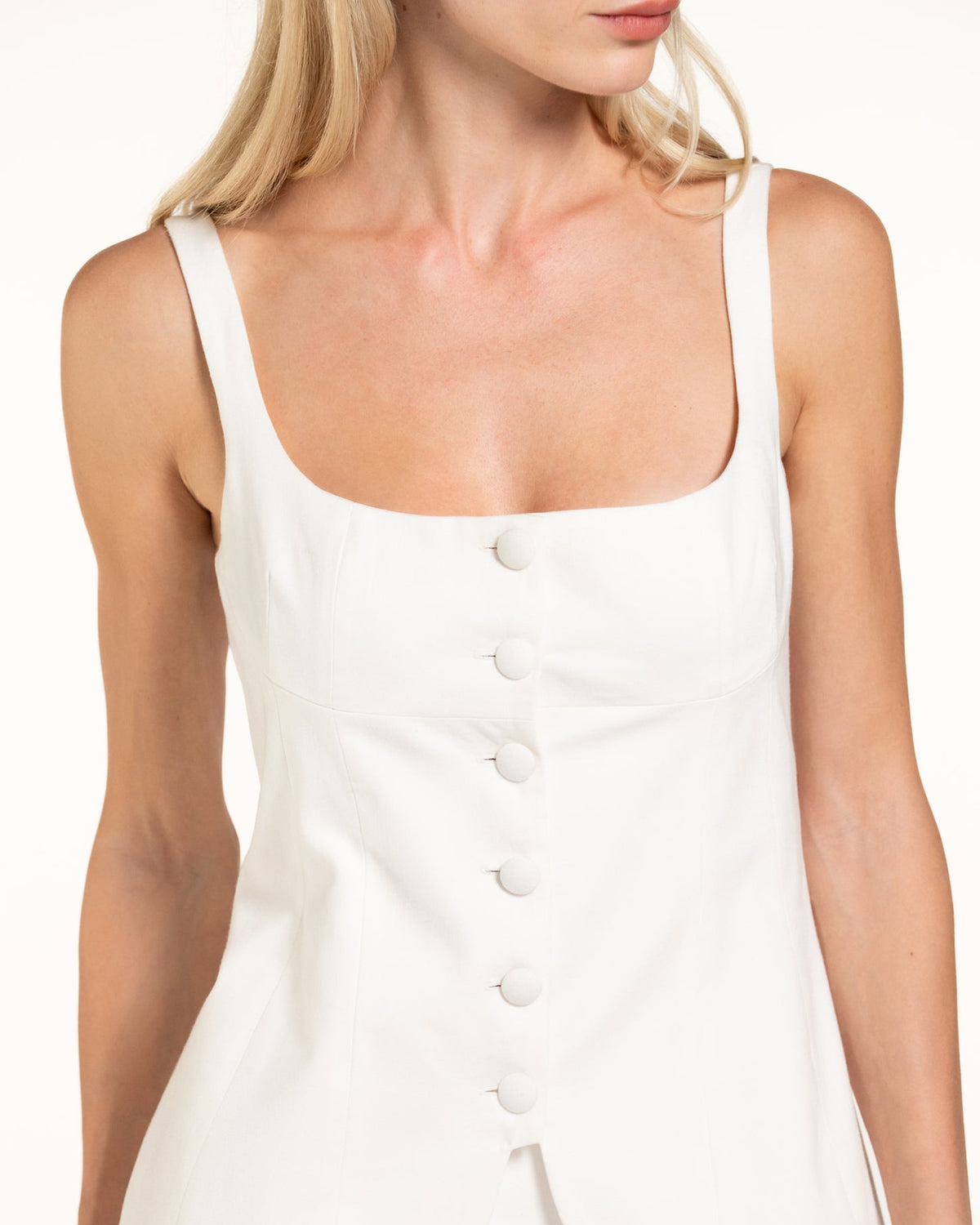 Zhiggie Colette Top in white denim