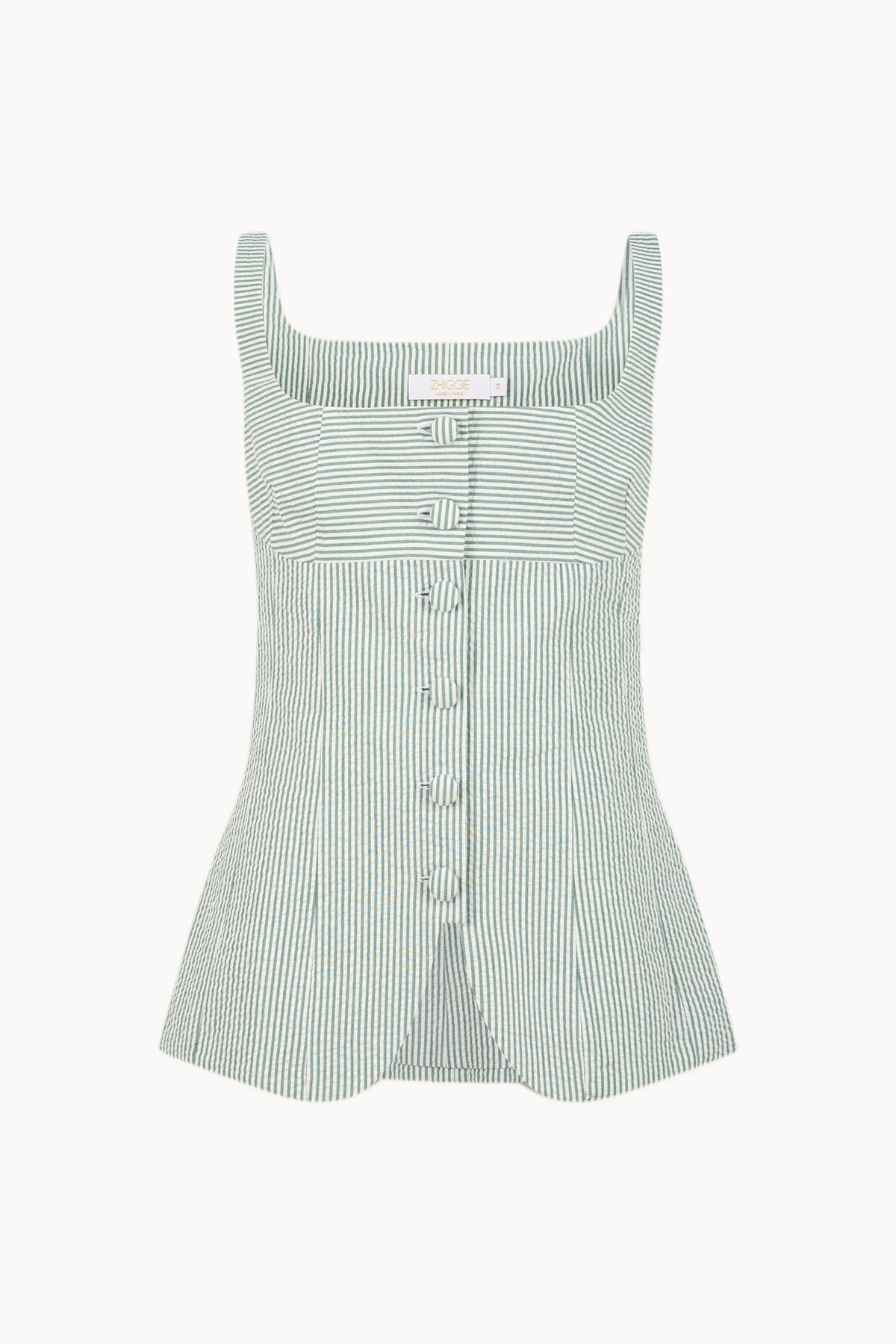 Top Colette - Sage - Rayures