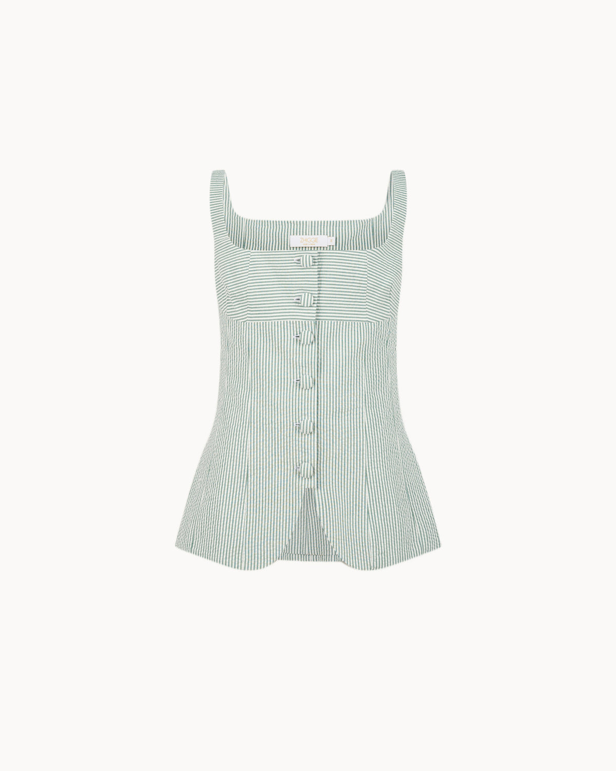 Zhiggie Colette Top in sage stripes