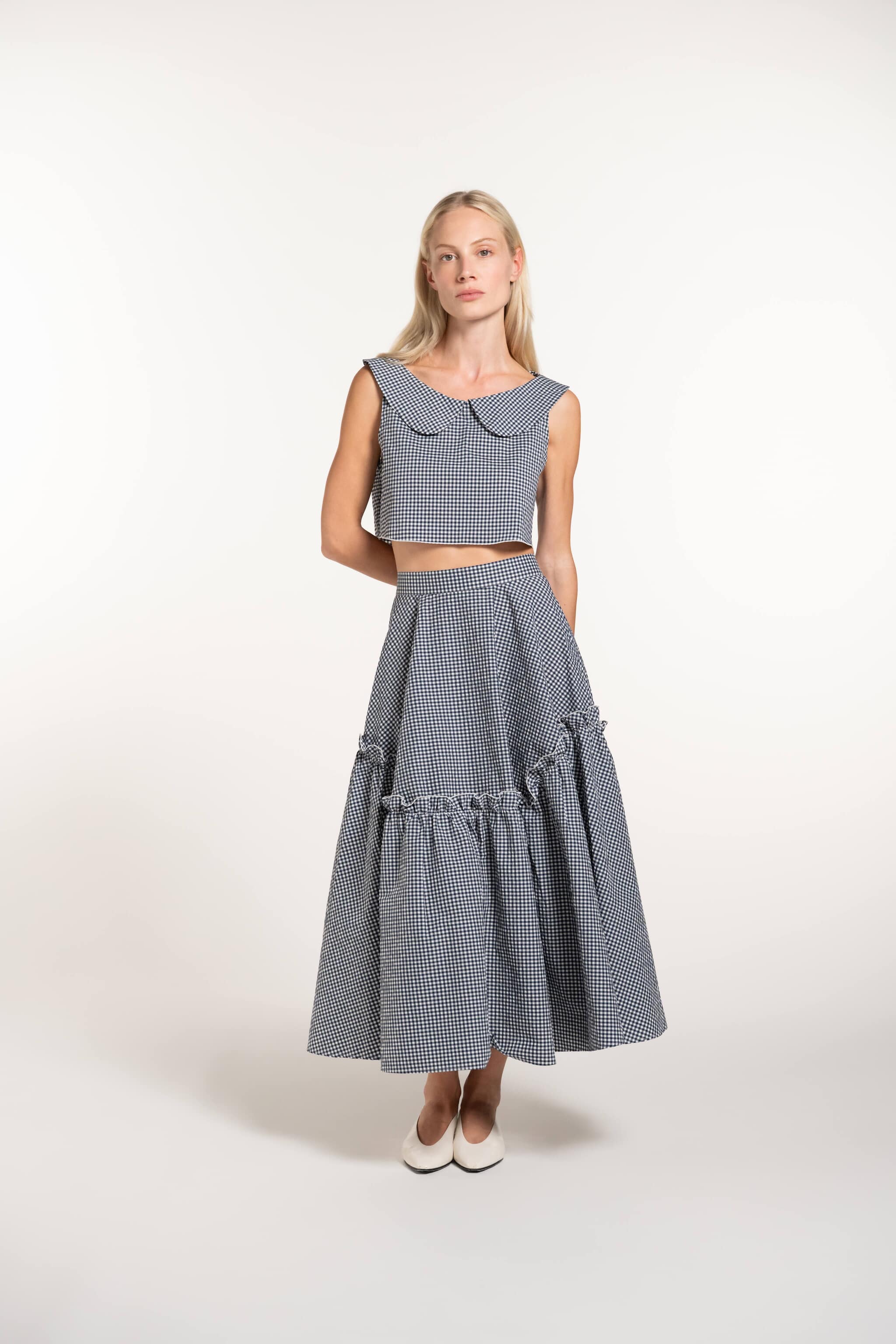 【未使用・新品】Elliy gingham stripe SHE Tokyo 未使用・新品】Elliy gingham stripe SHE Tokyo レディース