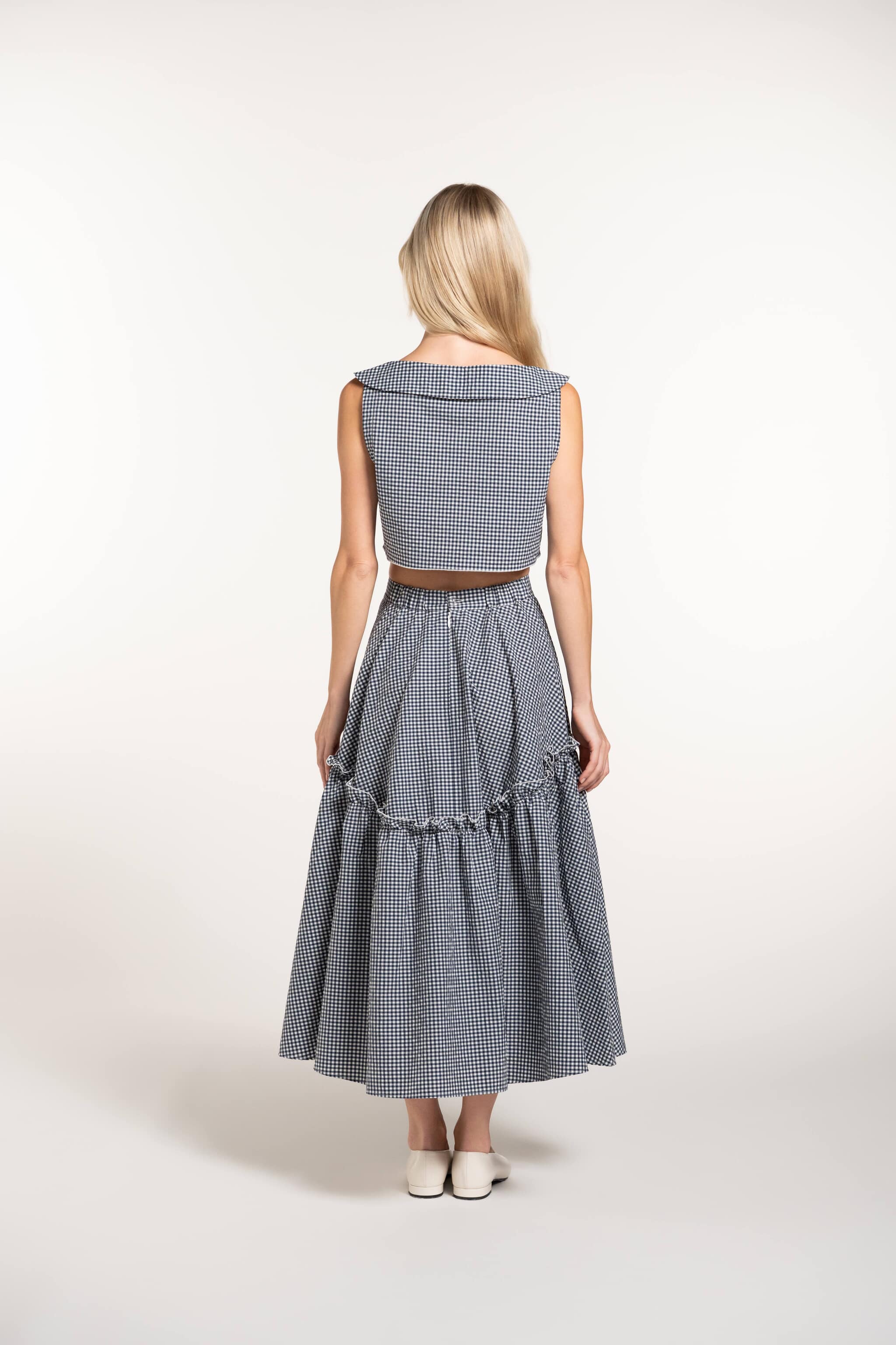 Mathilde Skirt - Navy Gingham