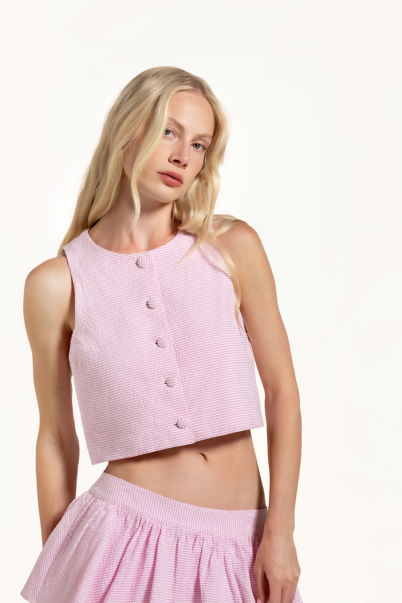 Zhiggie Dacha Top in candyfloss stripes