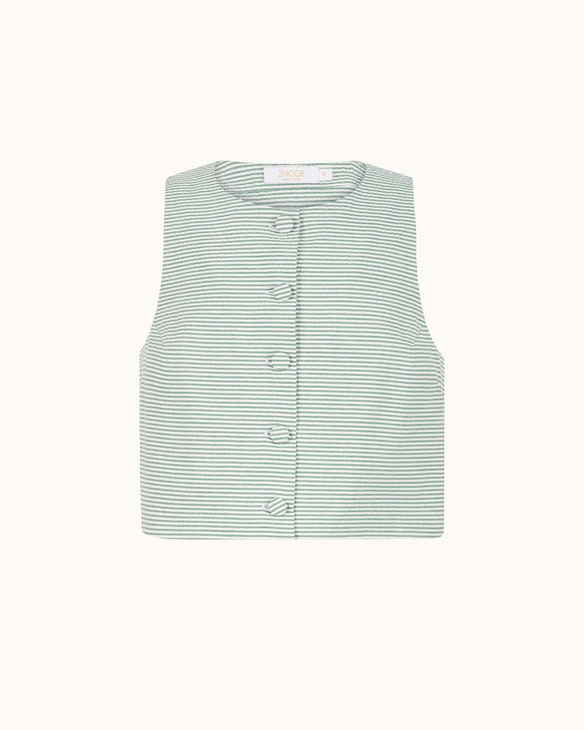 Zhiggie Dacha Top in sage stripes