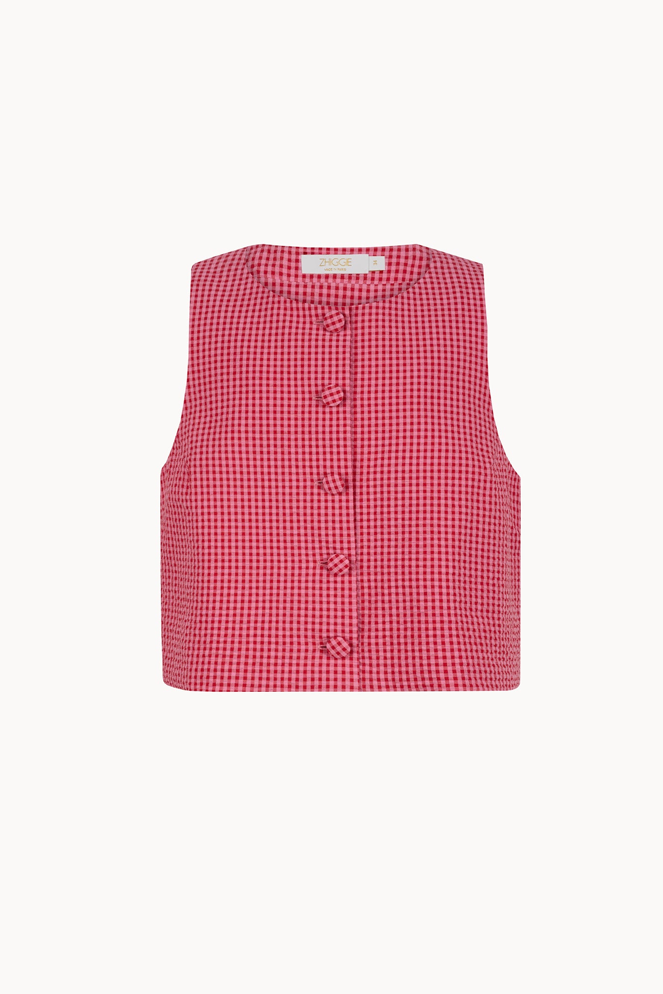 Dacha Top - Raspberry - Gingham