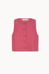 Zhiggie Dacha Top in raspberry gingham