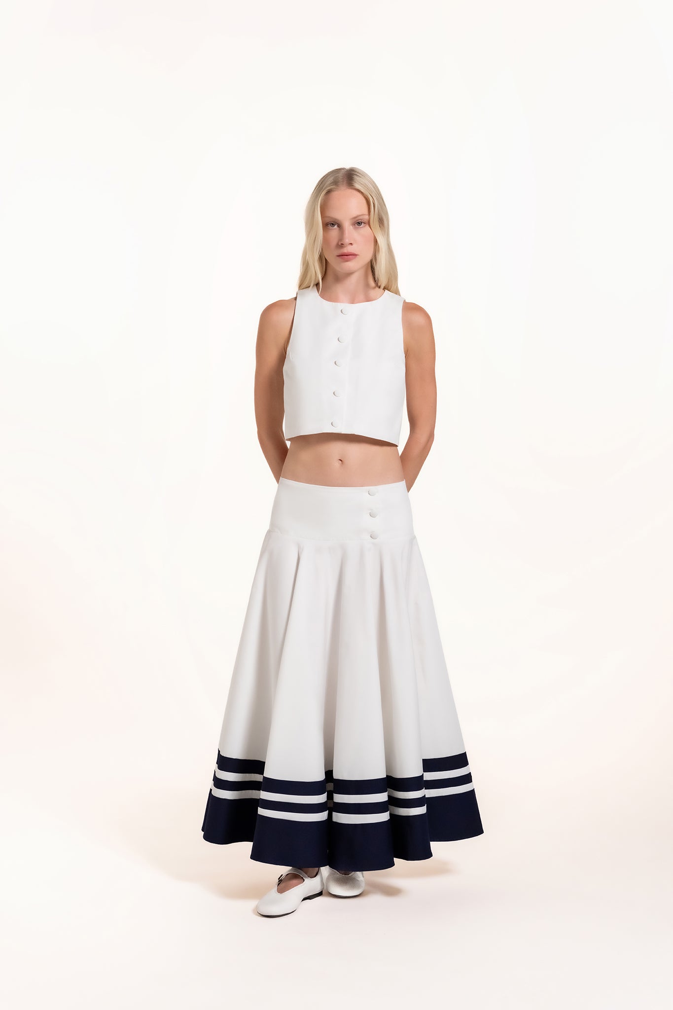 Zhiggie Désirée Skirt in white sailor
