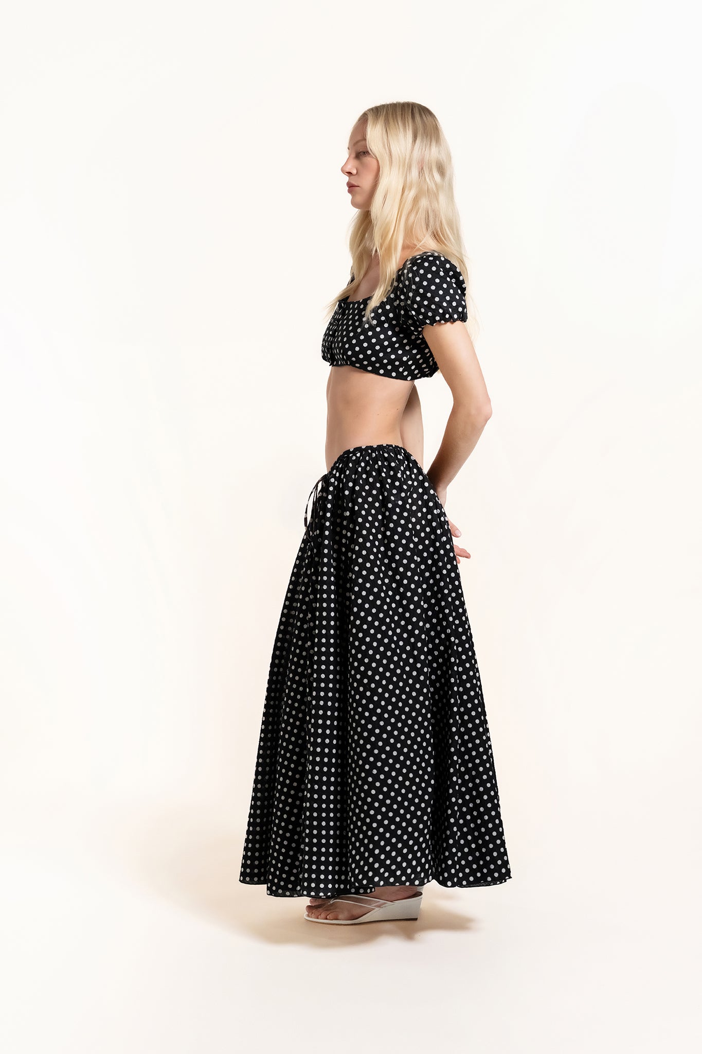 Diva Top - Black - Polkadots