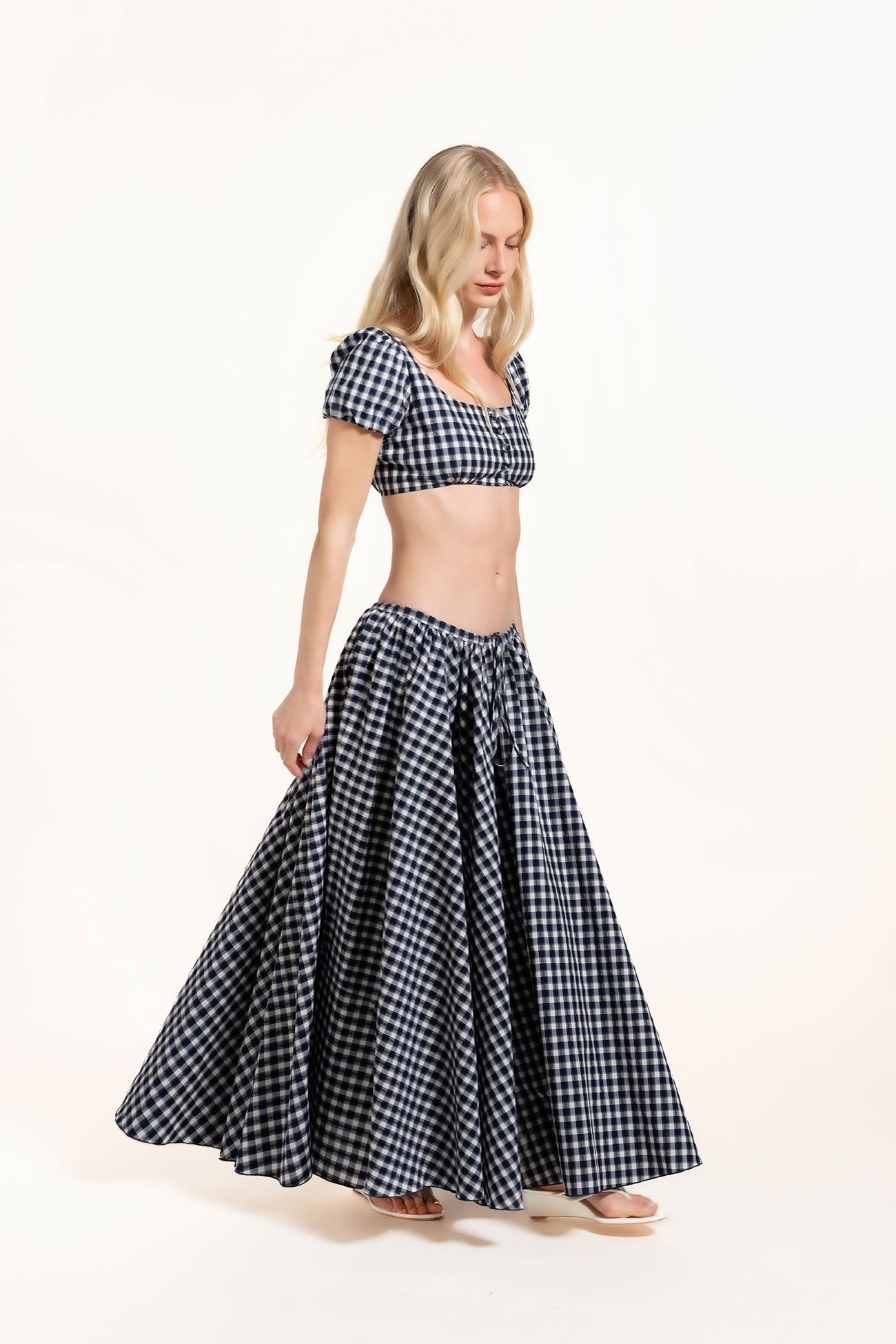 Zhiggie Diodora Skirt in harbor plaid