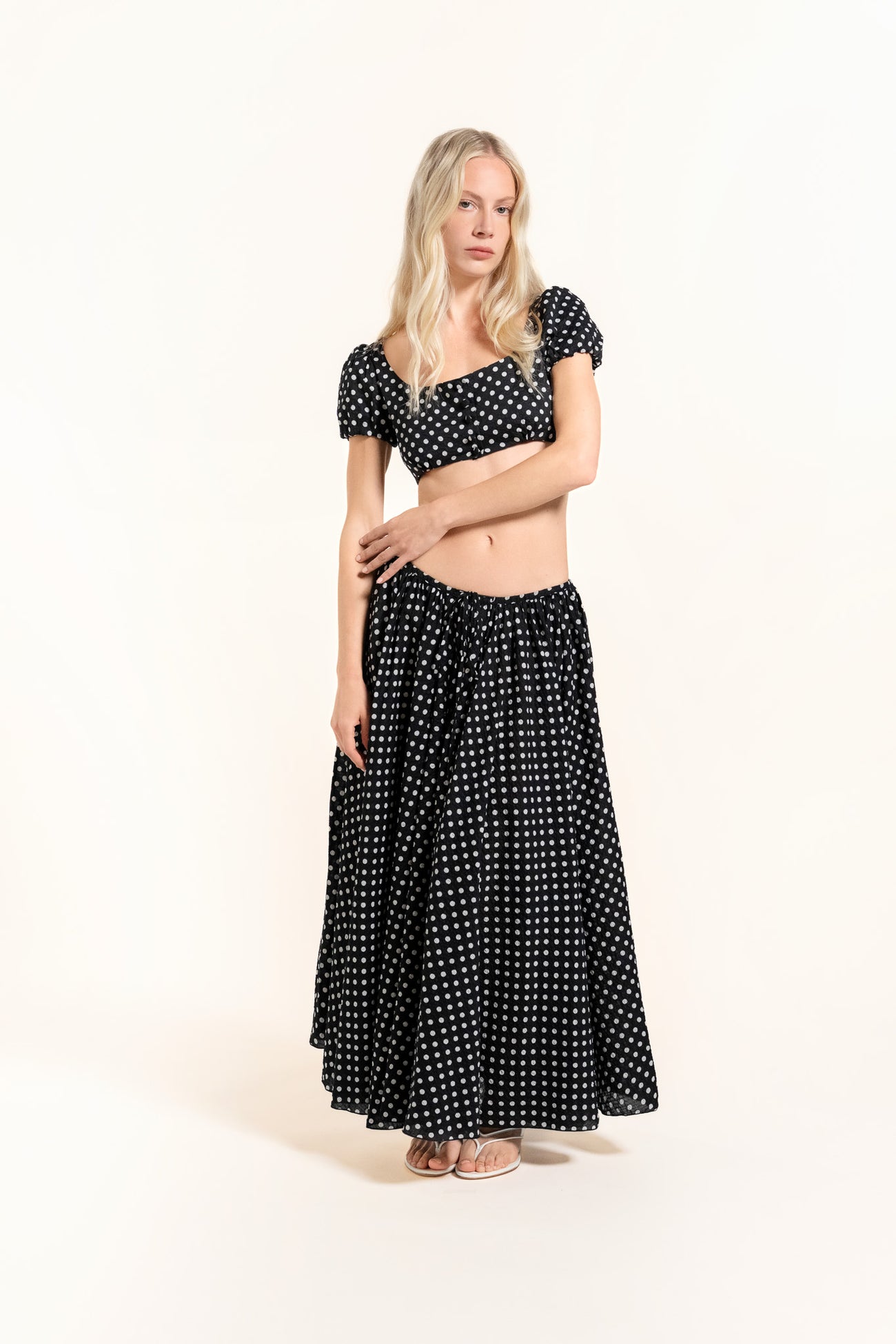 Diva Top - Black - Polkadots