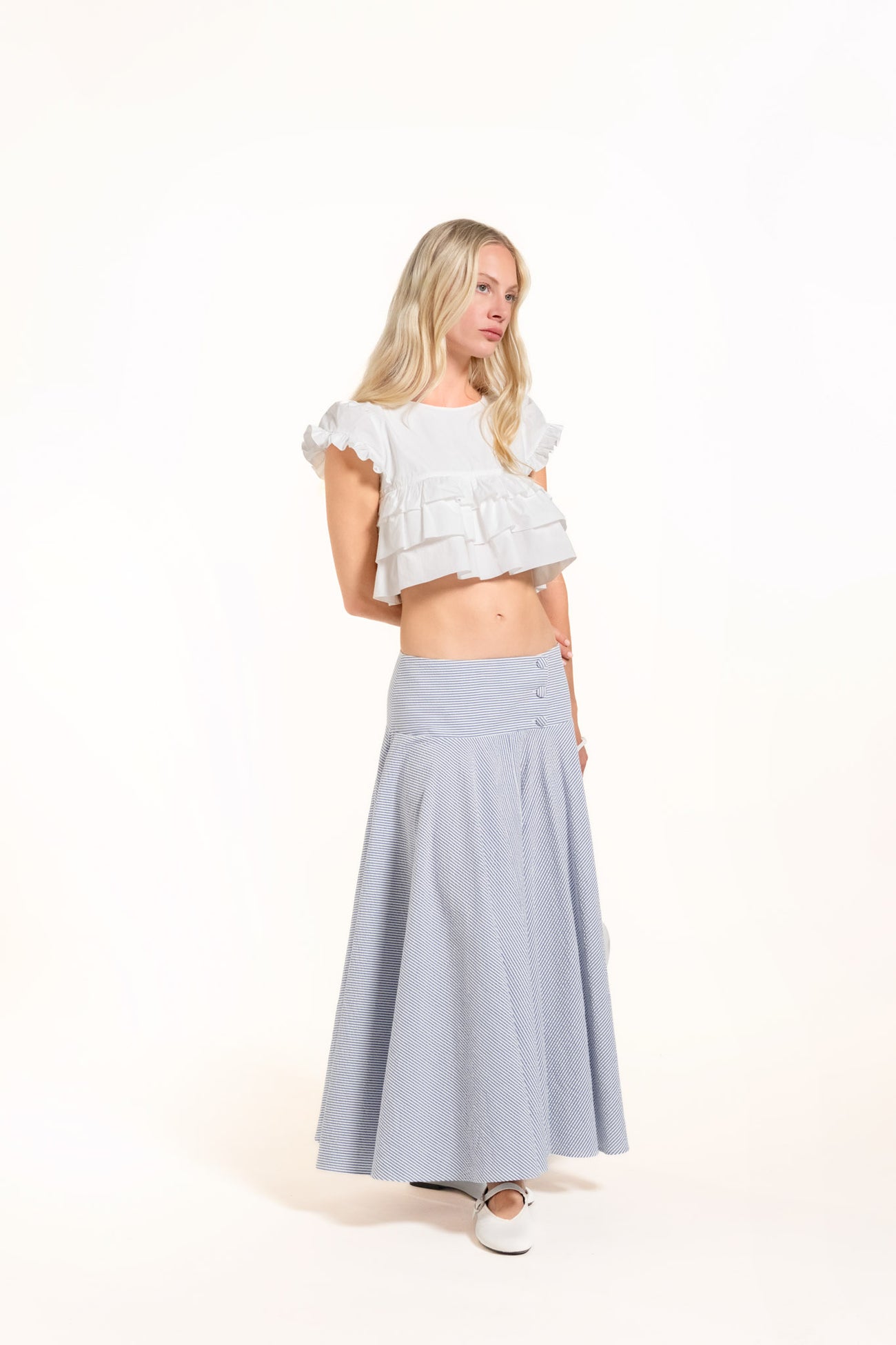 Dolly Skirt - Ice - Stripes