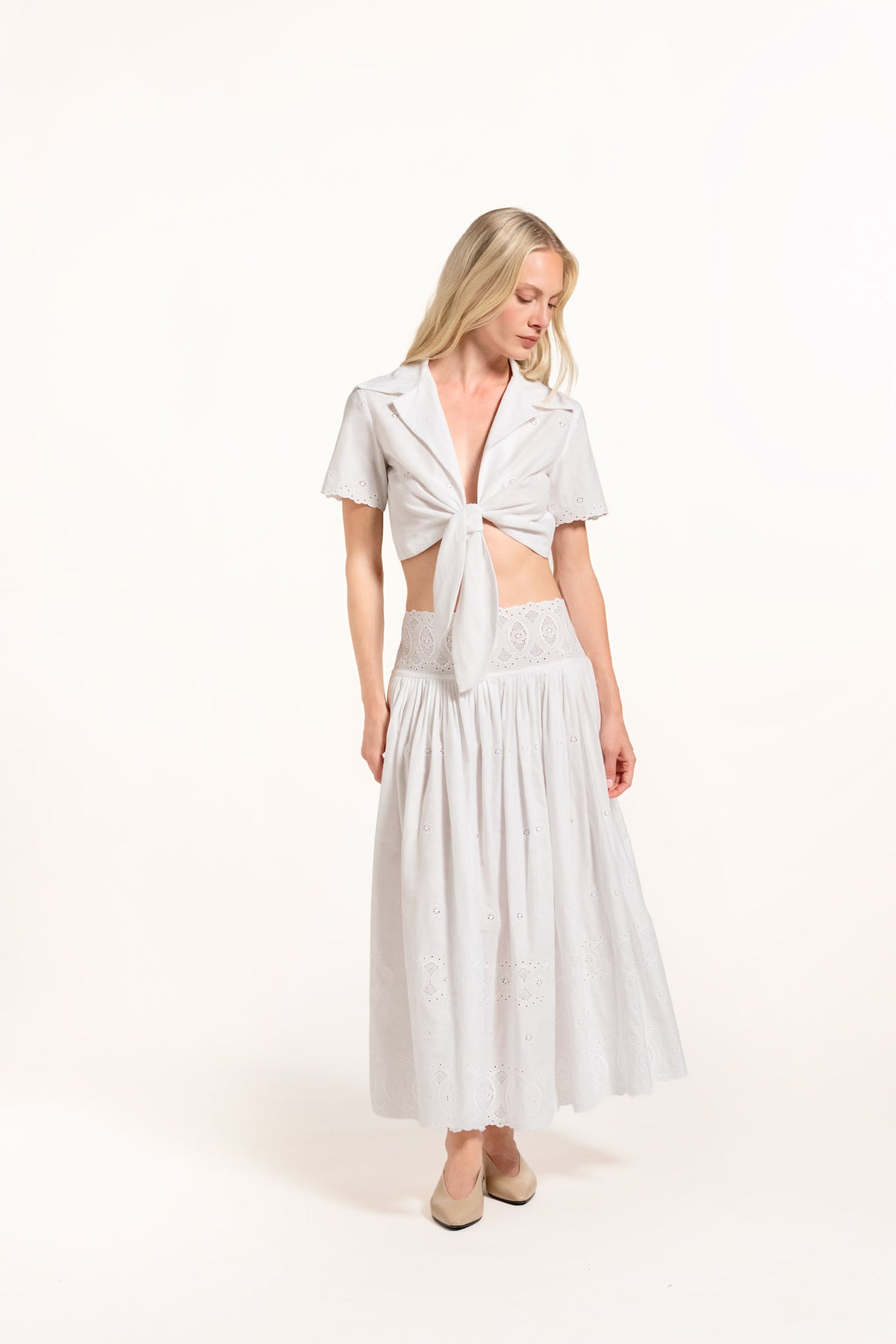 Demma Skirt - White - Daisy