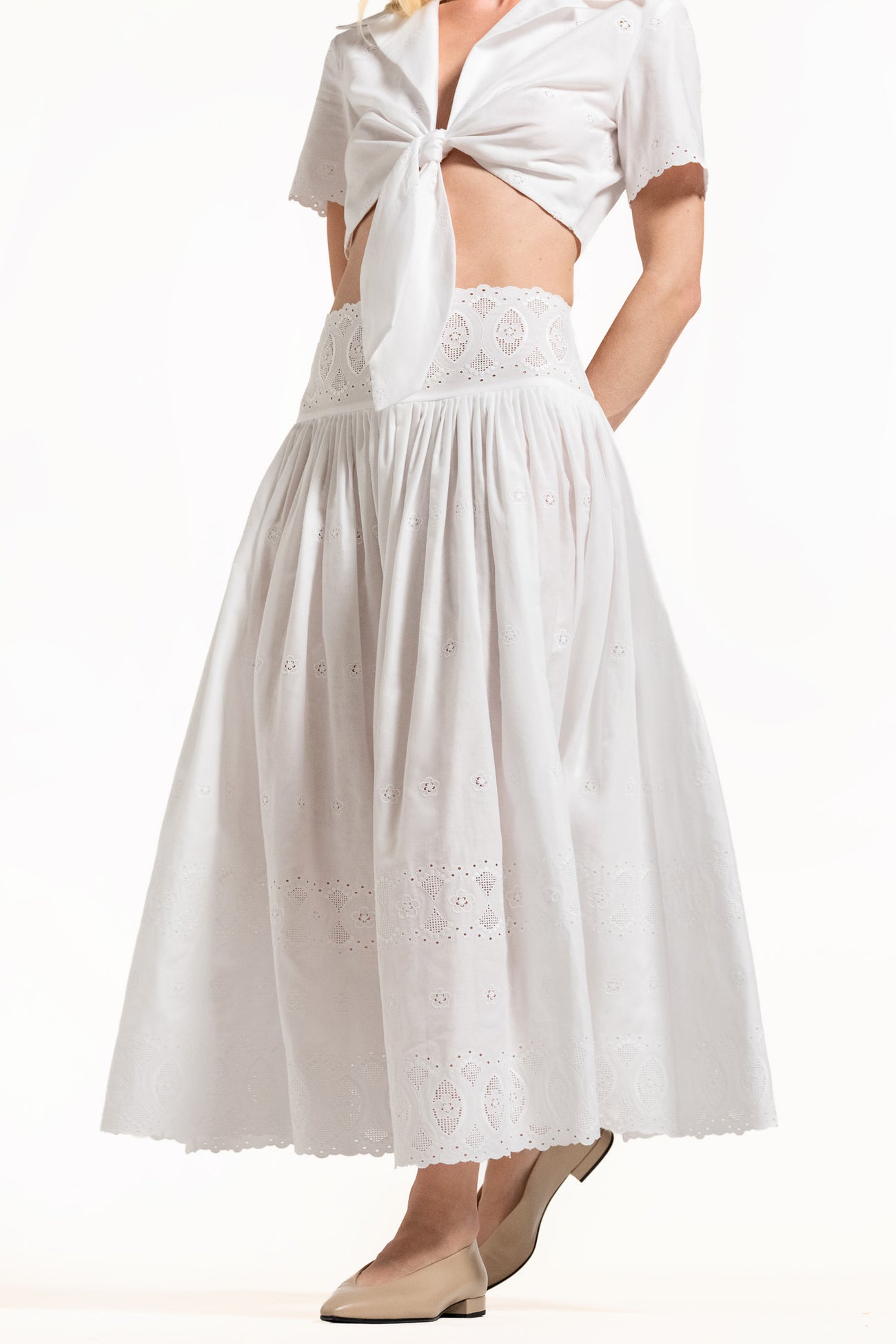 Demma Skirt - White - Daisy