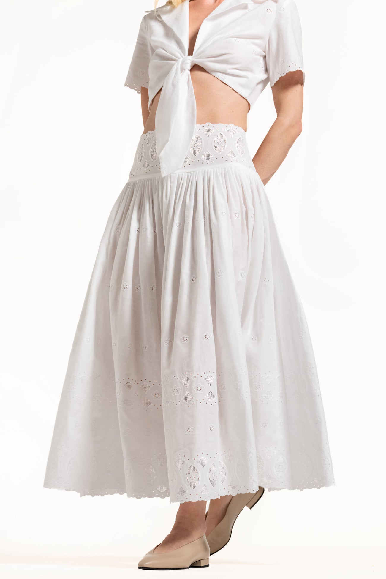 Demma Skirt - White - Daisy