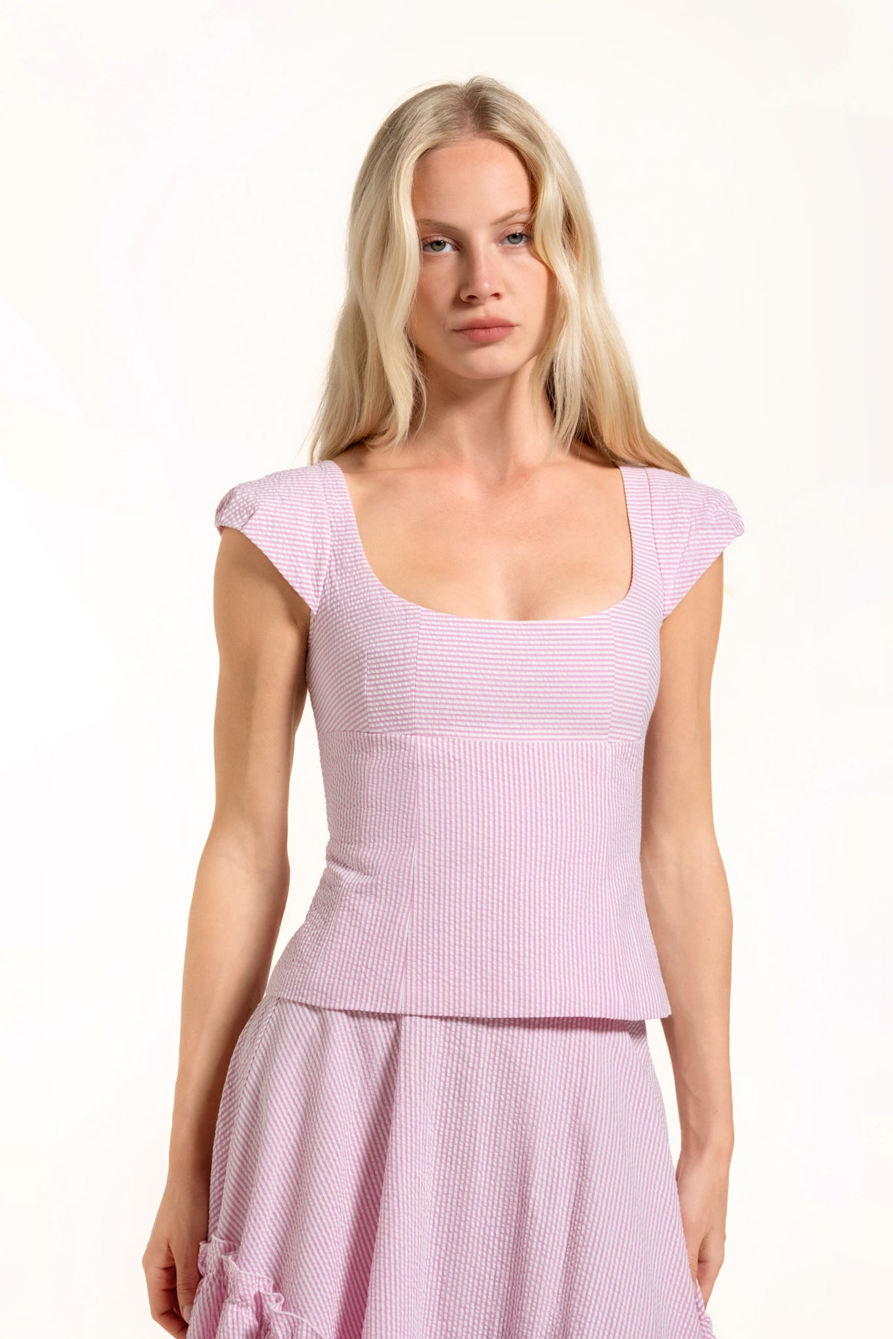 Dusana Top - Candyfloss - Stripes