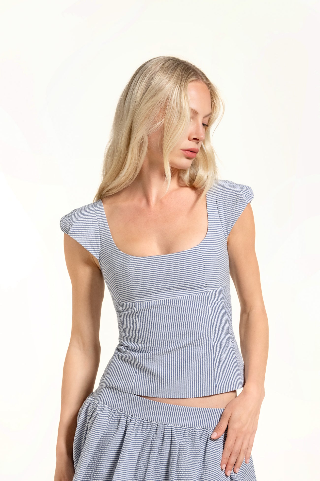 Dusana Top - Ice - Stripes