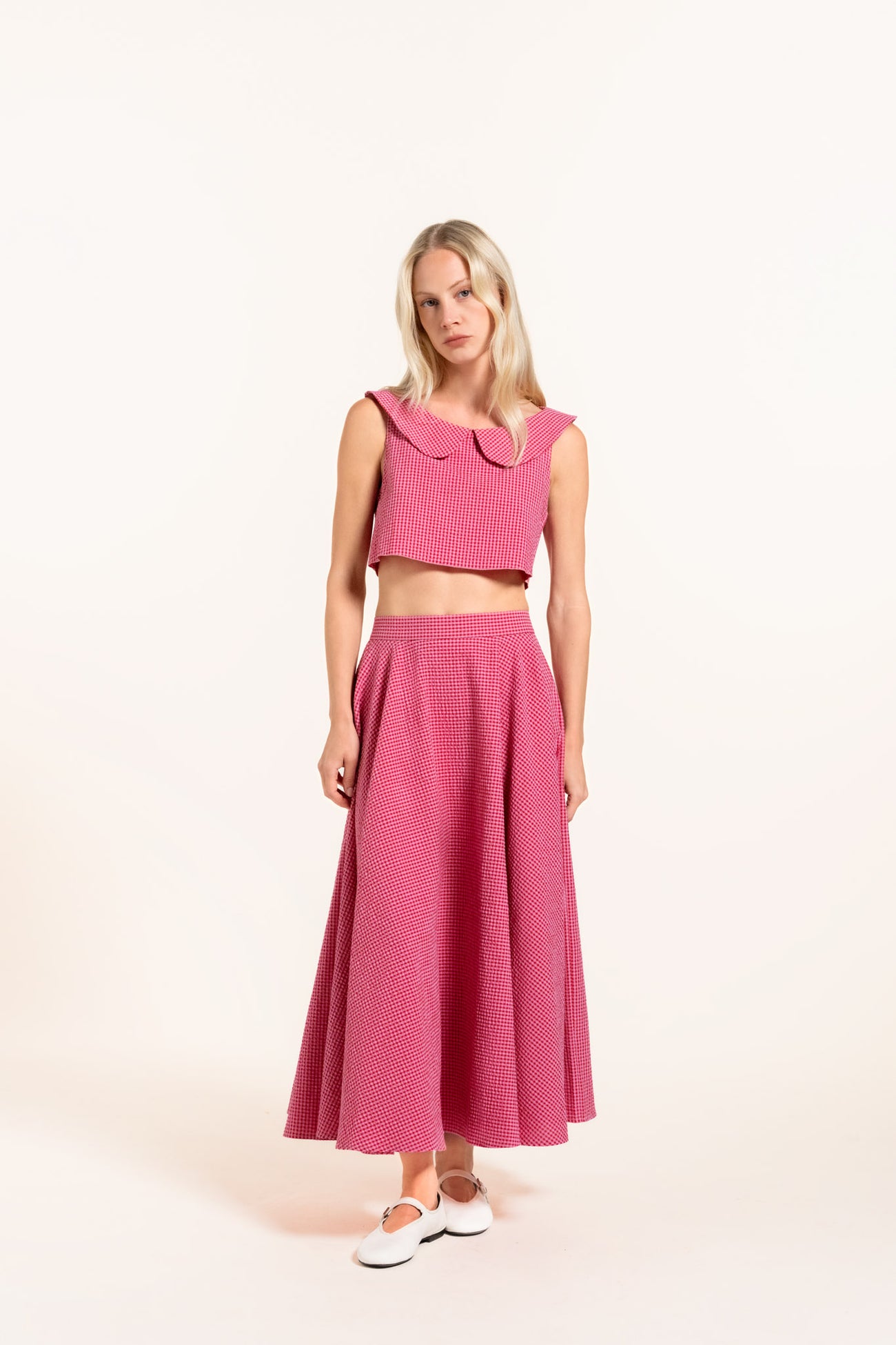 Babilou Skirt - Raspberry - Gingham