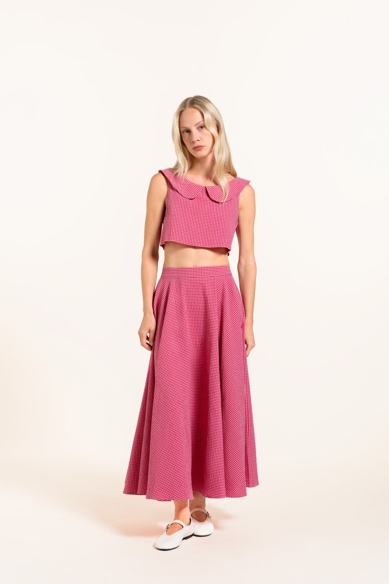 Babilou Skirt - Raspberry - Gingham