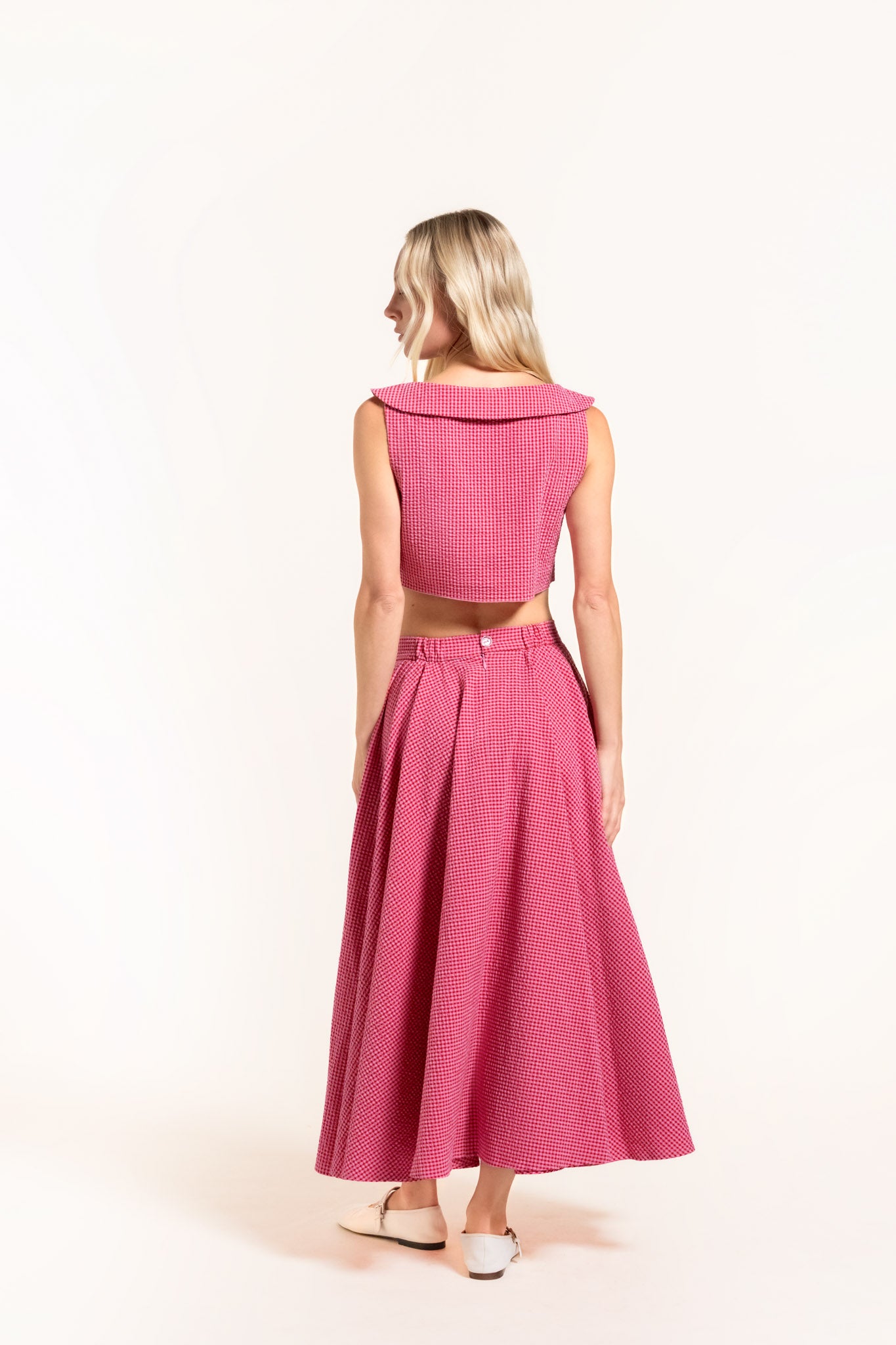 Babilou Skirt - Raspberry - Gingham