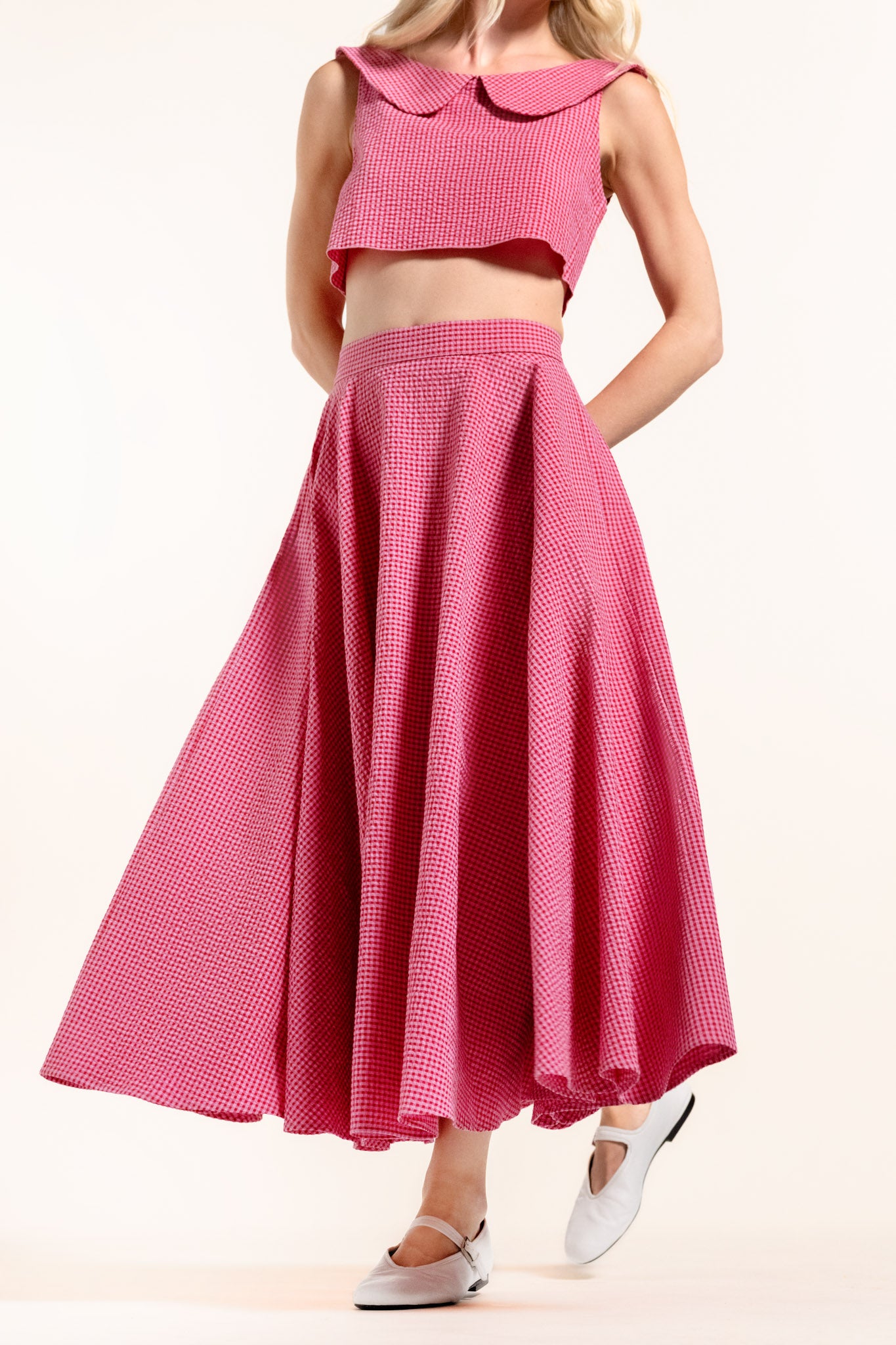 Babilou Skirt - Raspberry - Gingham
