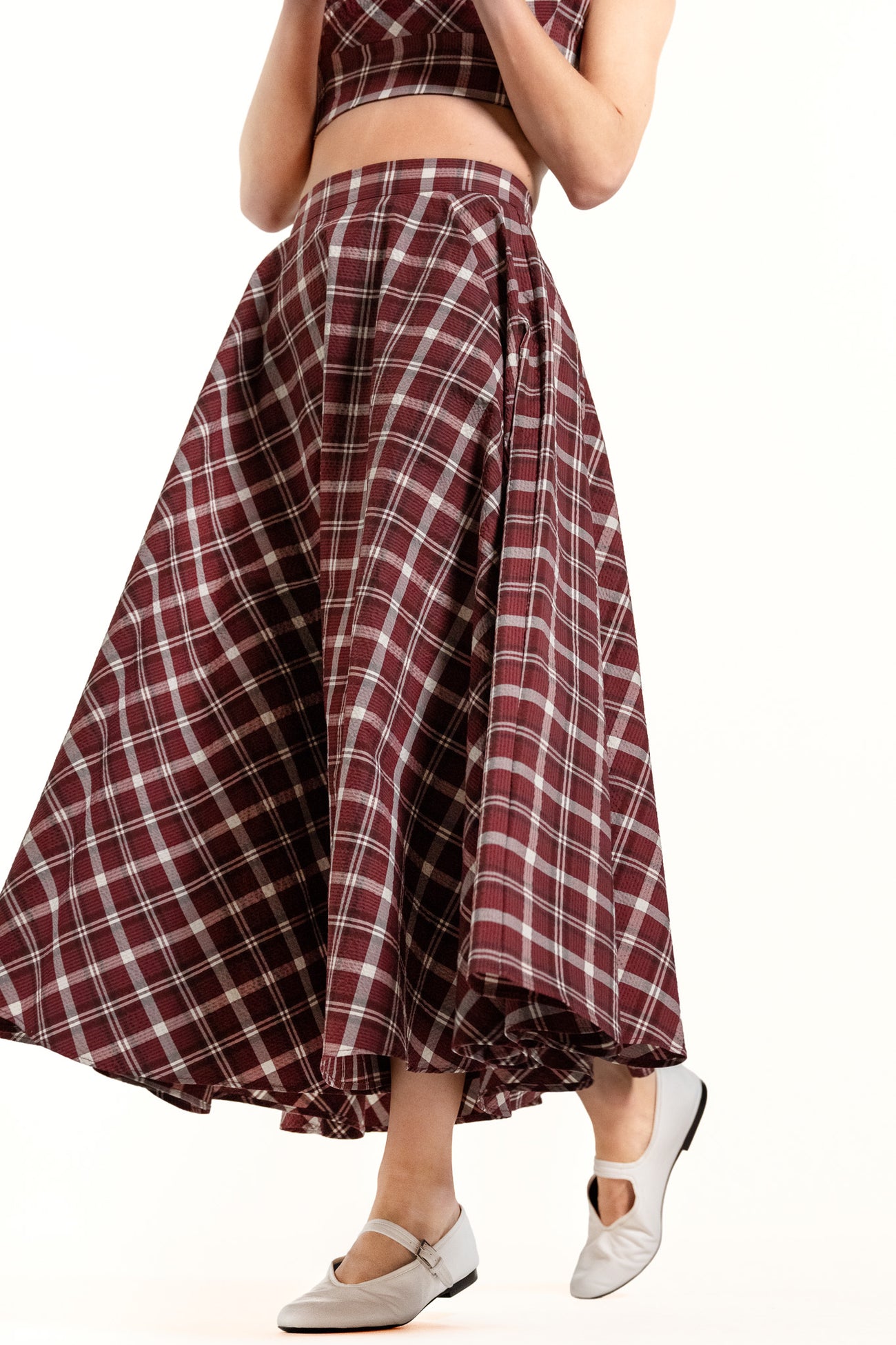 Babilou Skirt - Wine - Plaid