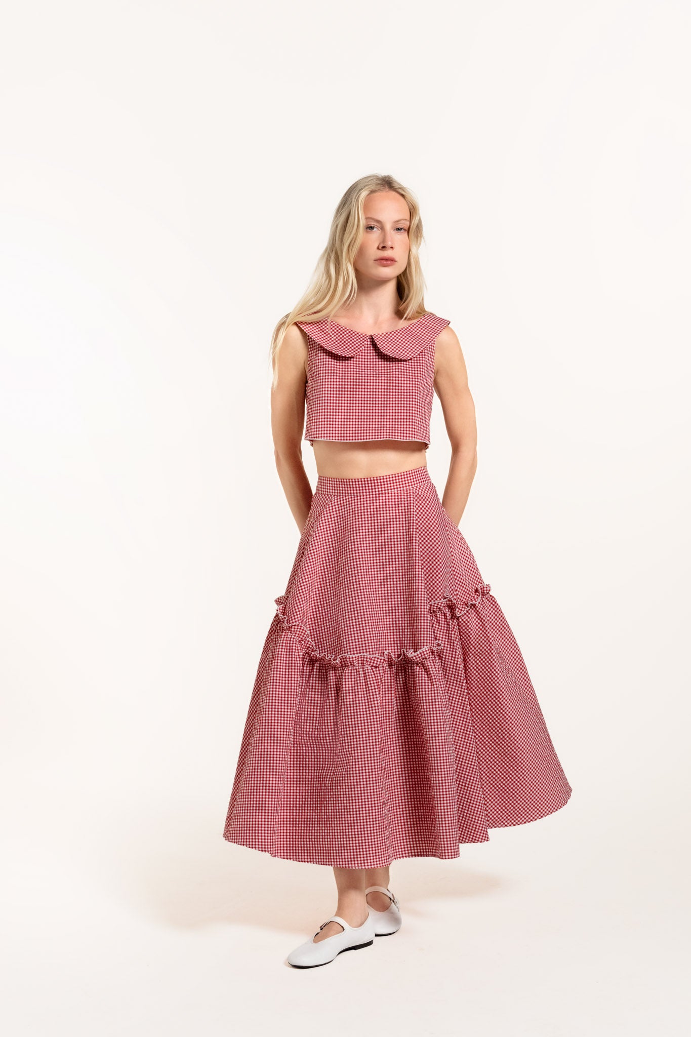 Mathilde Skirt - Cherry - Gingham