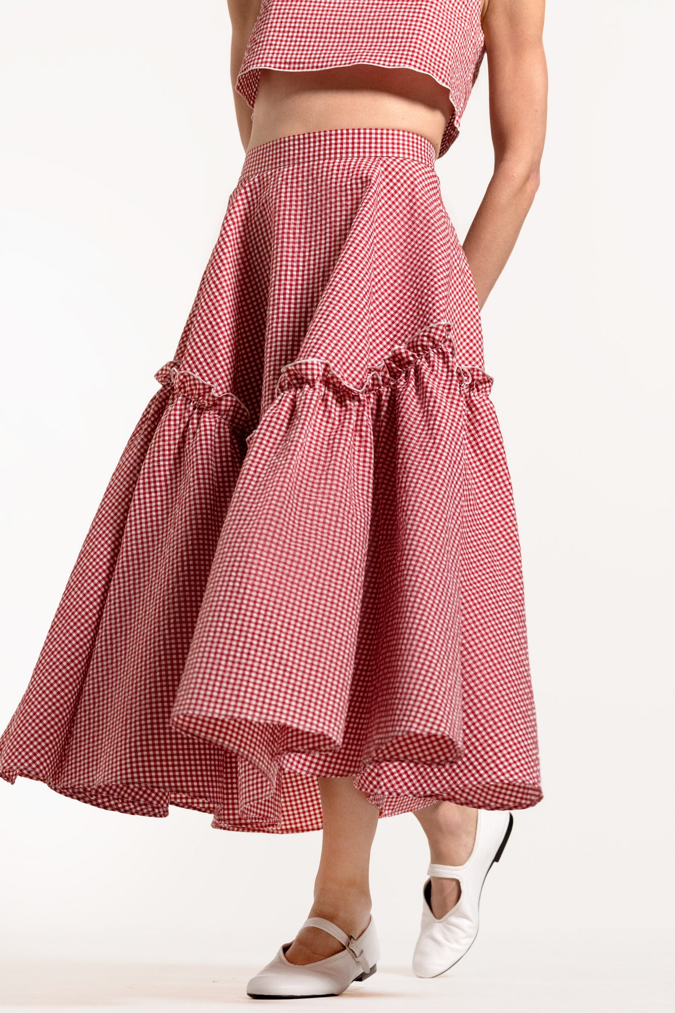 Mathilde Skirt - Cherry - Gingham