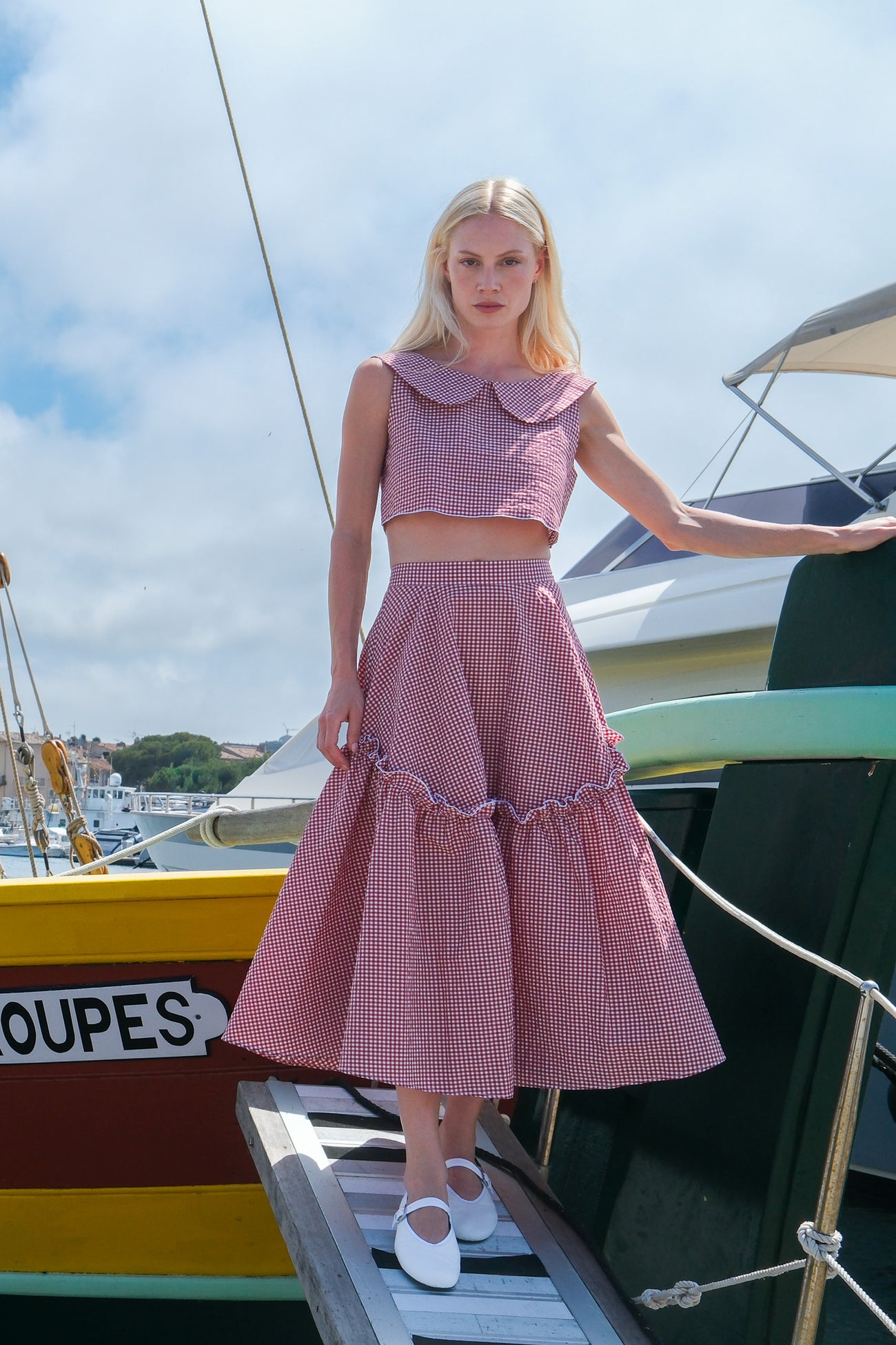 Mathilde Skirt - Cherry - Gingham