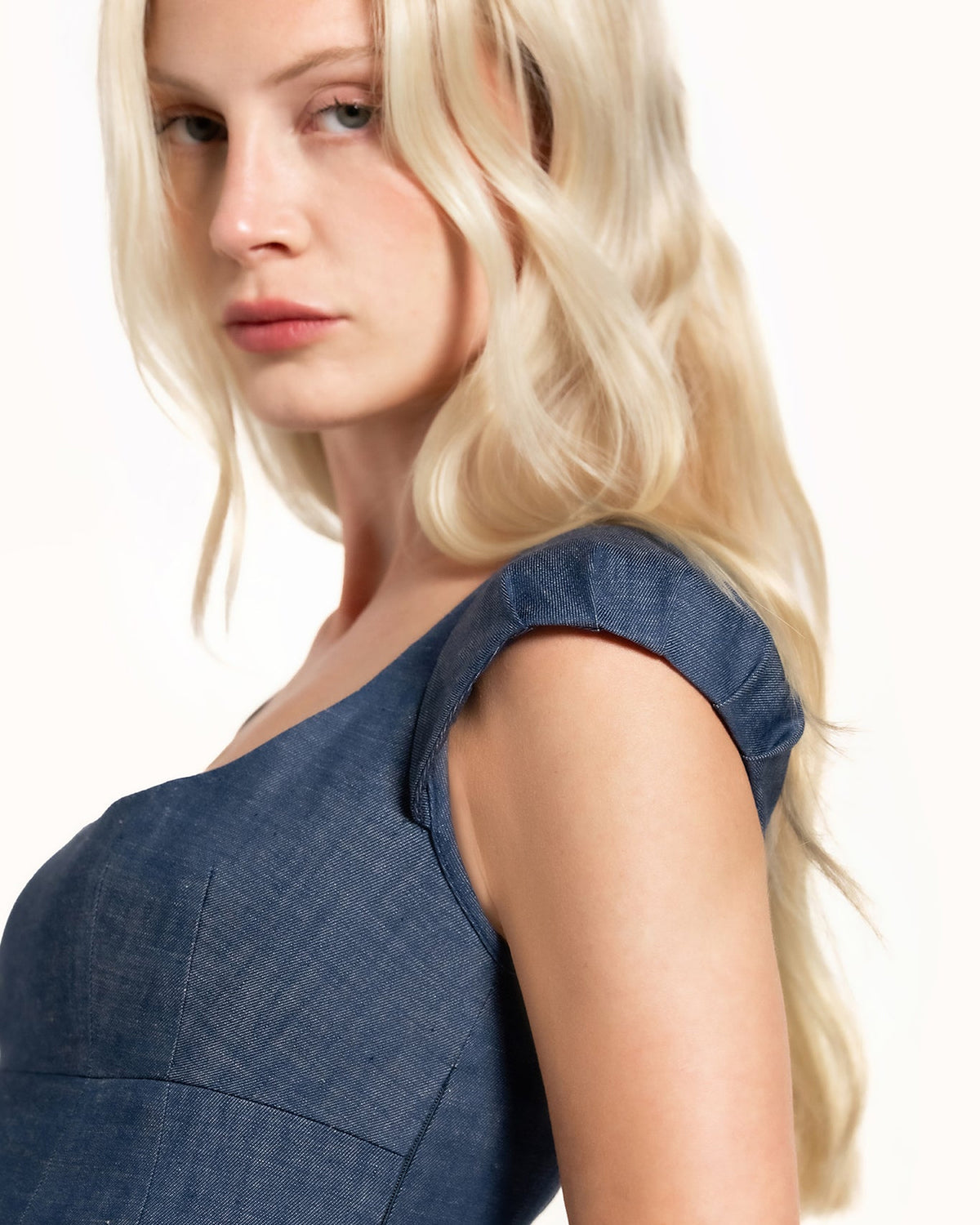 Zhiggie Dusana Top in indigo denim