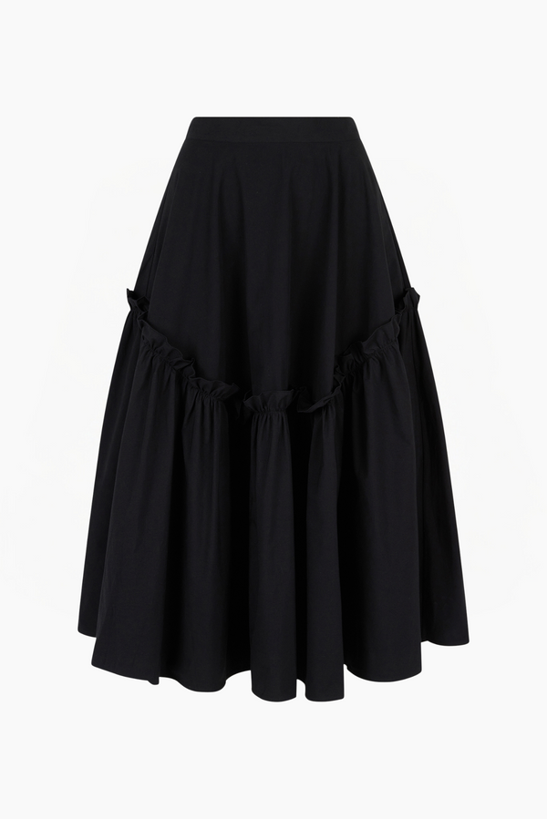 Mathilde cotton skirt, BLACK