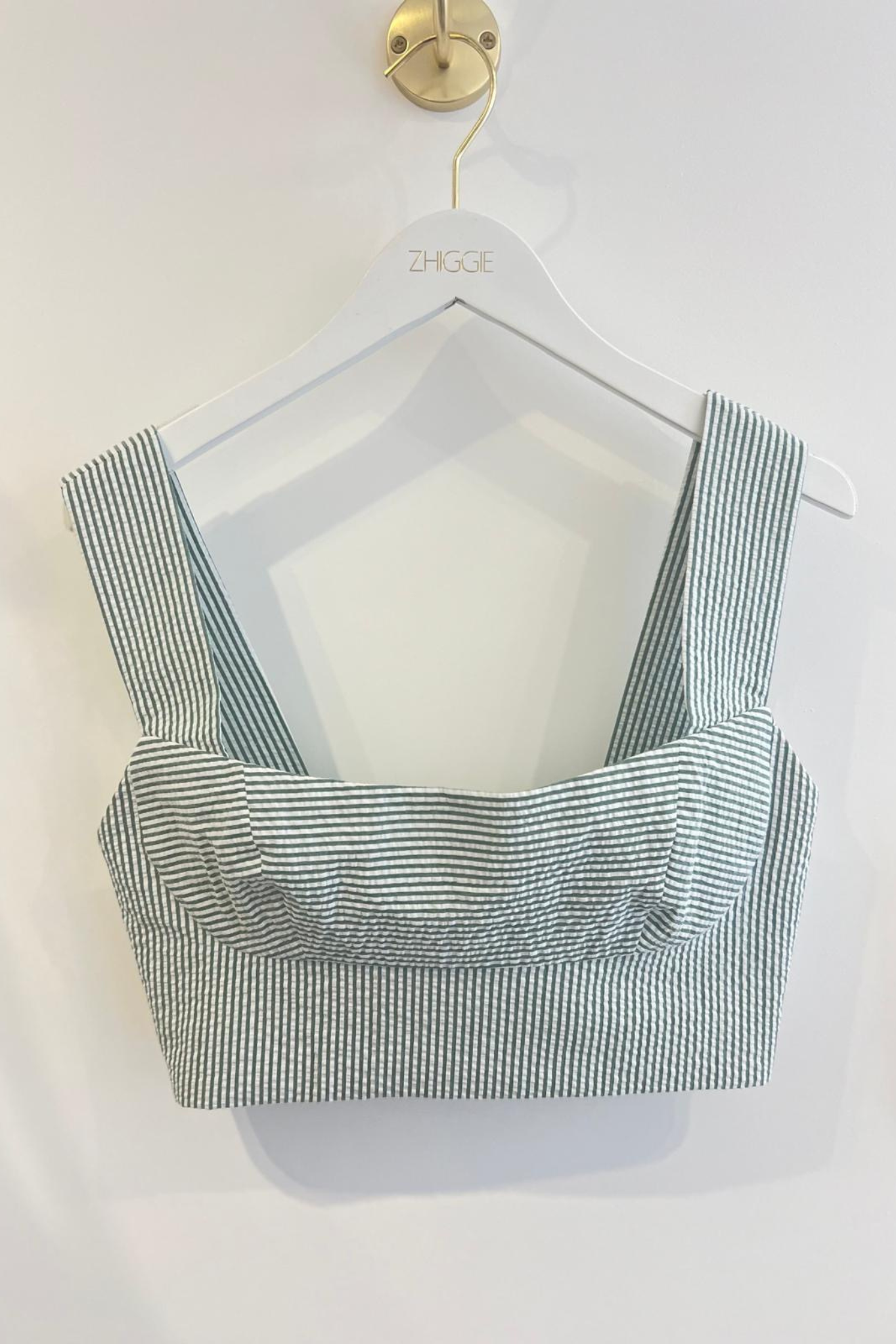 ACACIA top in green stripes